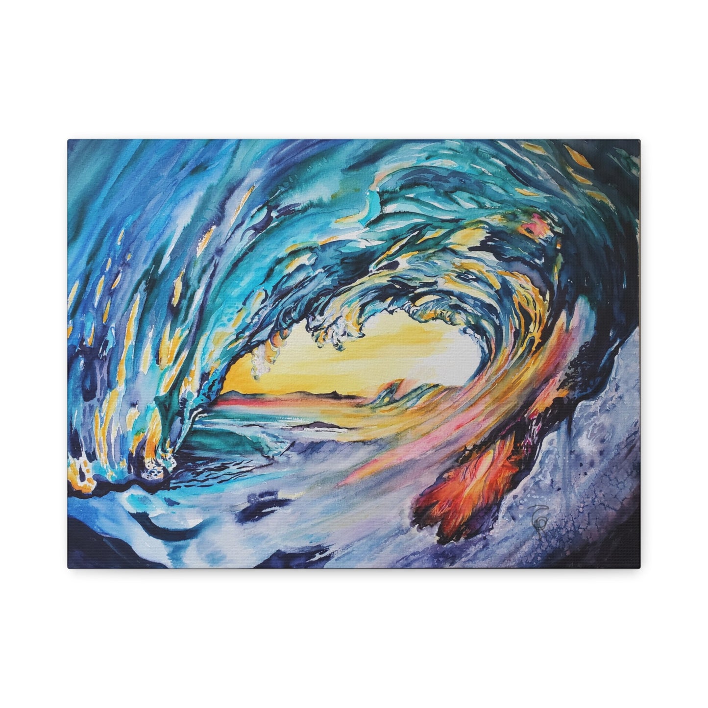 Ocean Wave Art Canvas Print, Home Decor, Beach Lovers Wall Art, Coastal Artwork, Unique Gift Idea, Painting Title: Liquid Sunshine