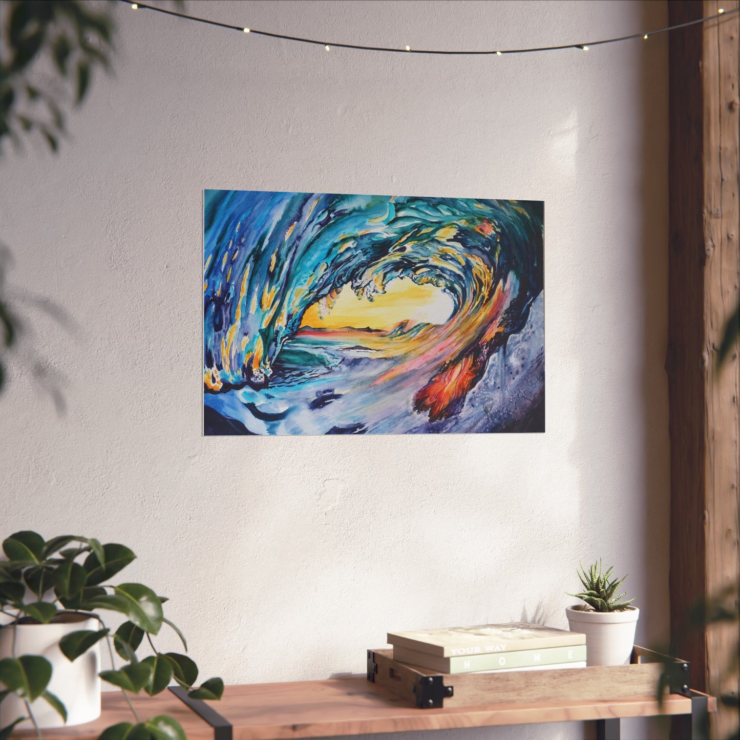 Ocean Wave Art Print, Fine Art Poster, Coastal Wall Decor, Beach House Artwork, Gift for Ocean Lovers, Painting Title: Liquid Sunshine