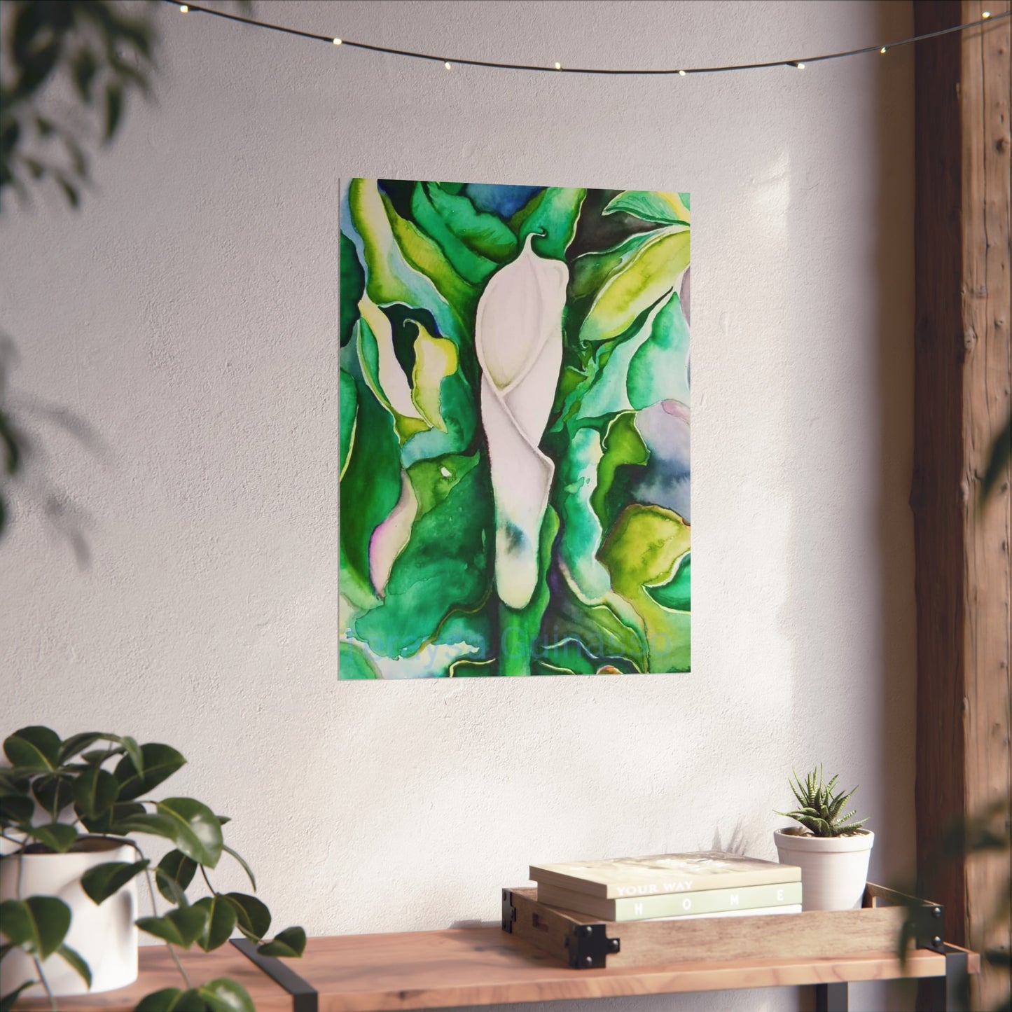 Botanical Fine Art Posters, Green Wall Art, Abstract Art Prints, Home Décor, Gift for Plant Lovers, Painting Title: Lauri's Calla Lily