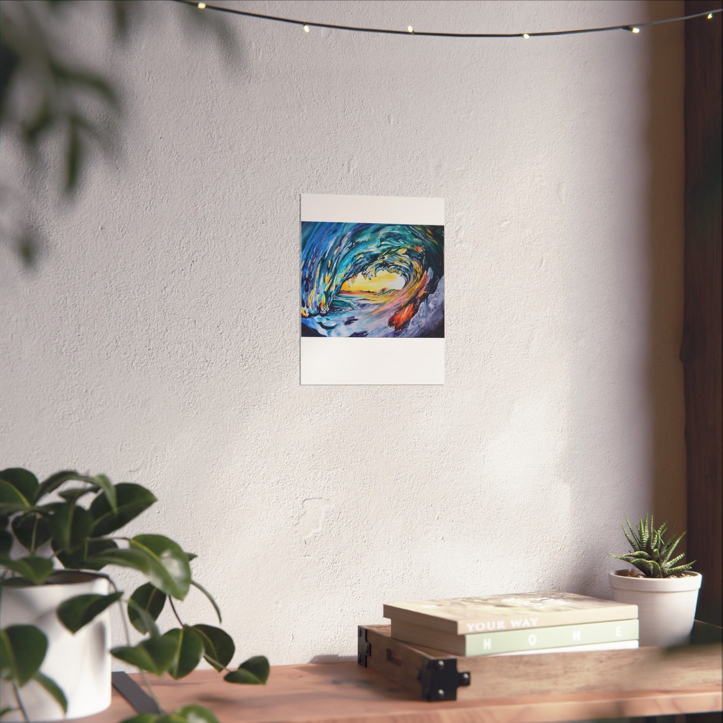 Ocean Wave Art Print, Fine Art Poster, Coastal Wall Decor, Beach House Artwork, Gift for Ocean Lovers, Painting Title: Liquid Sunshine