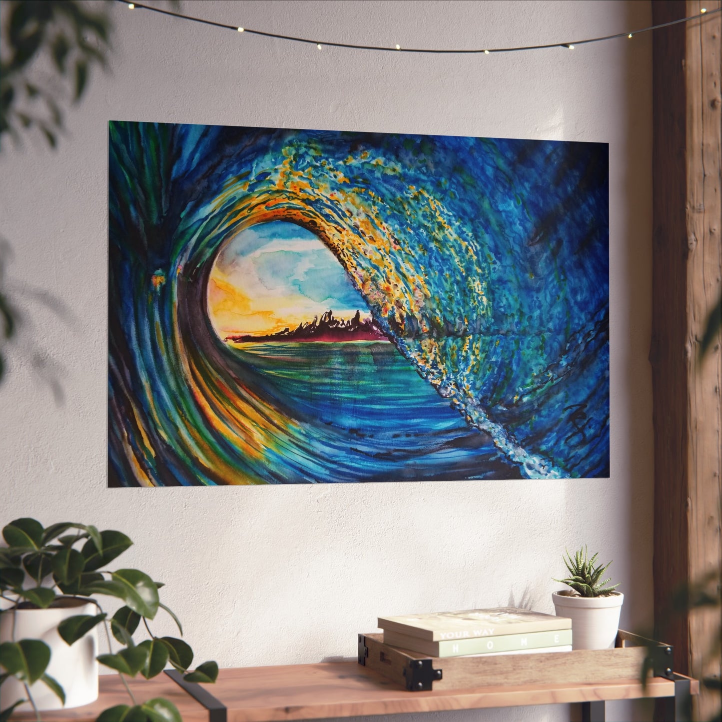 Ocean Wave Fine Art Poster, Coastal Wall Décor, Surfing Art Print, Living Room Artwork, Beach House Decor, Nautical Home Style, Painting Title: Kasey's Wave