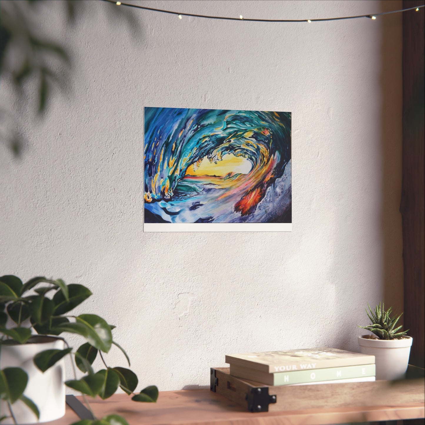 Ocean Wave Art Print, Fine Art Poster, Coastal Wall Decor, Beach House Artwork, Gift for Ocean Lovers, Painting Title: Liquid Sunshine