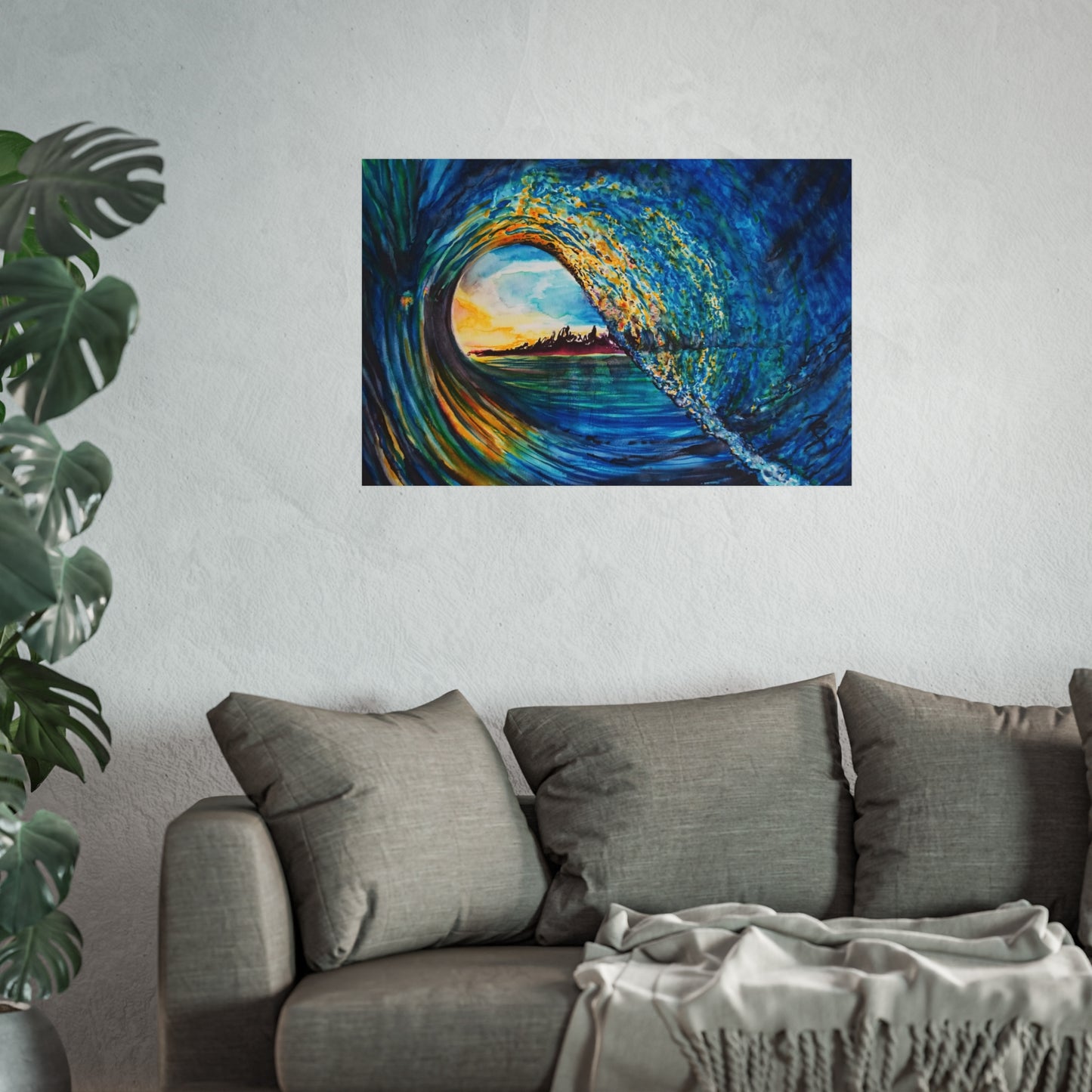 Ocean Wave Fine Art Poster, Coastal Wall Décor, Surfing Art Print, Living Room Artwork, Beach House Decor, Nautical Home Style, Painting Title: Kasey's Wave