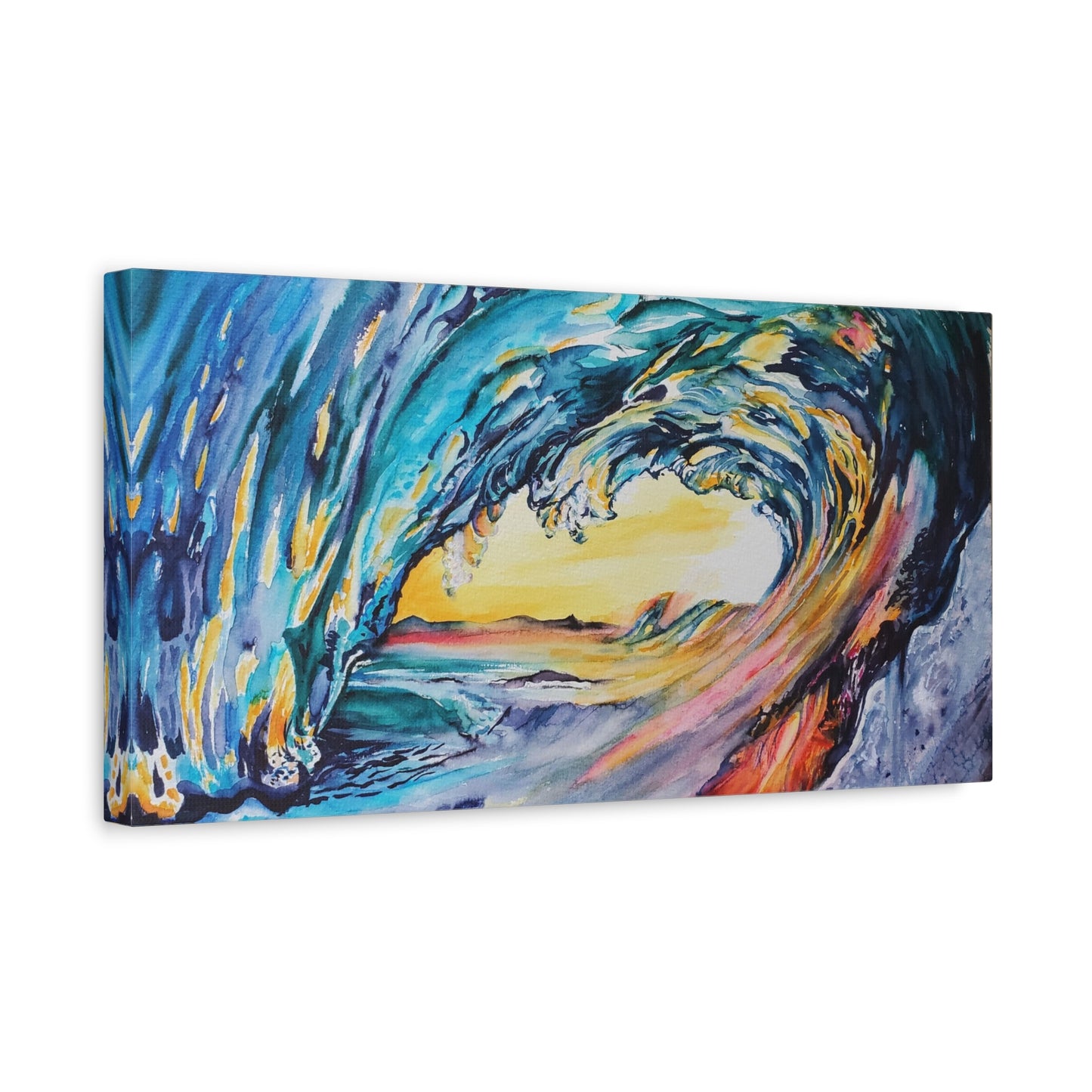 Ocean Wave Art Canvas Print, Home Decor, Beach Lovers Wall Art, Coastal Artwork, Unique Gift Idea, Painting Title: Liquid Sunshine