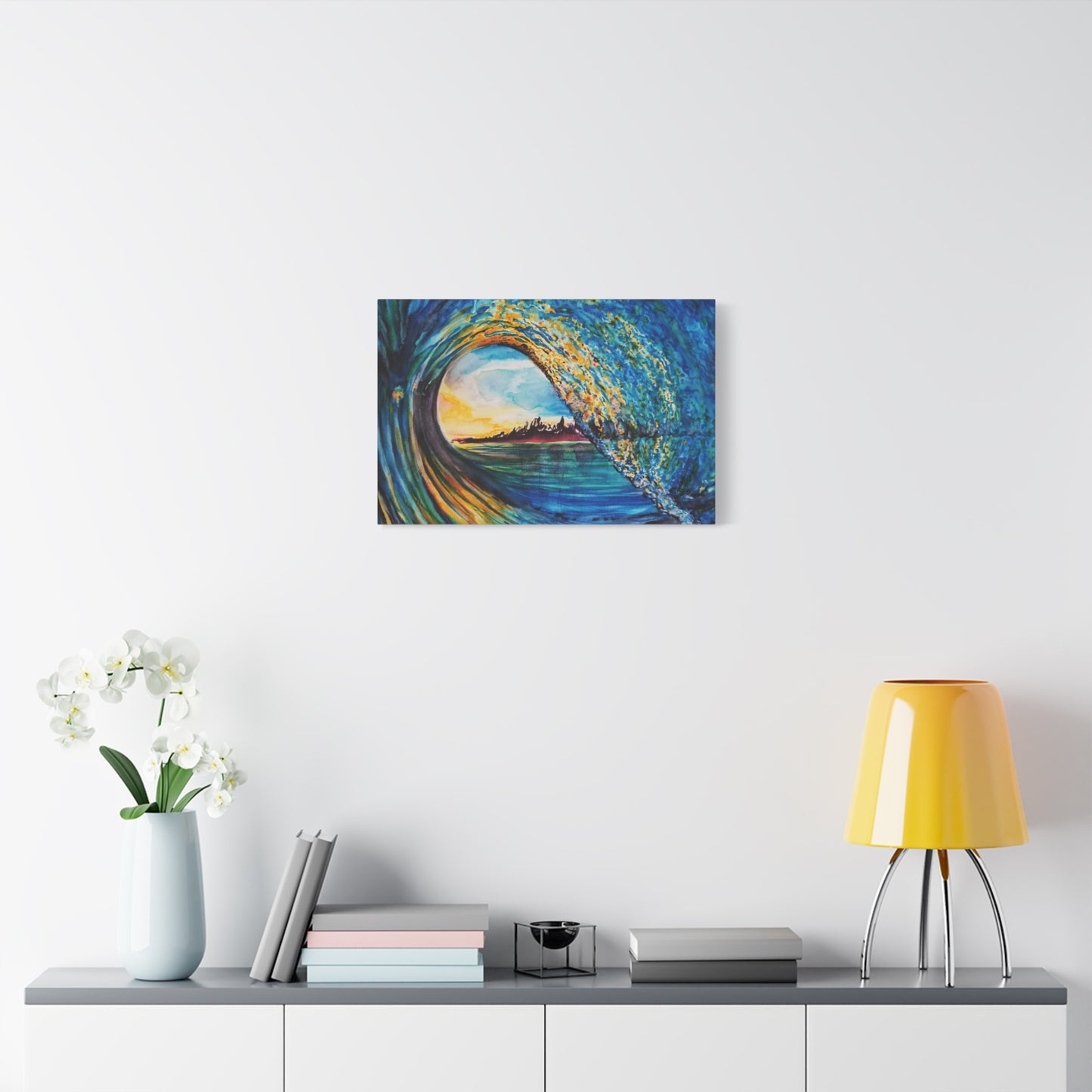Ocean Wave Canvas Art, Coastal Decor, Abstract Wave Wall Art, Sea Breeze Home Decor, Gift for Beach Lovers, Watercolor, Painting Title: Kasey's Wave