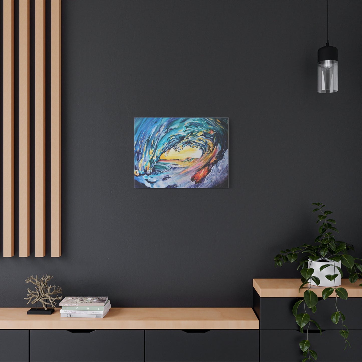 Ocean Wave Art Canvas Print, Home Decor, Beach Lovers Wall Art, Coastal Artwork, Unique Gift Idea, Painting Title: Liquid Sunshine