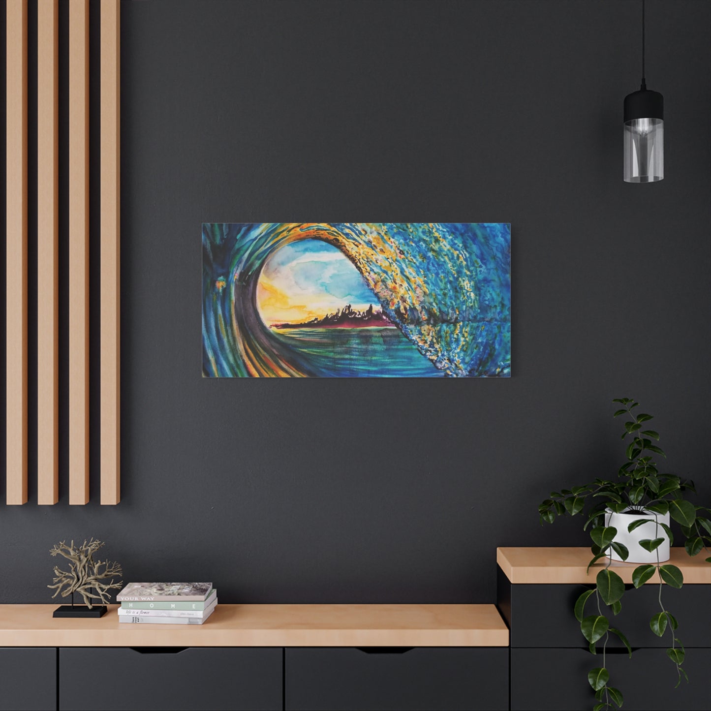 Ocean Wave Canvas Art, Coastal Decor, Abstract Wave Wall Art, Sea Breeze Home Decor, Gift for Beach Lovers, Watercolor, Painting Title: Kasey's Wave