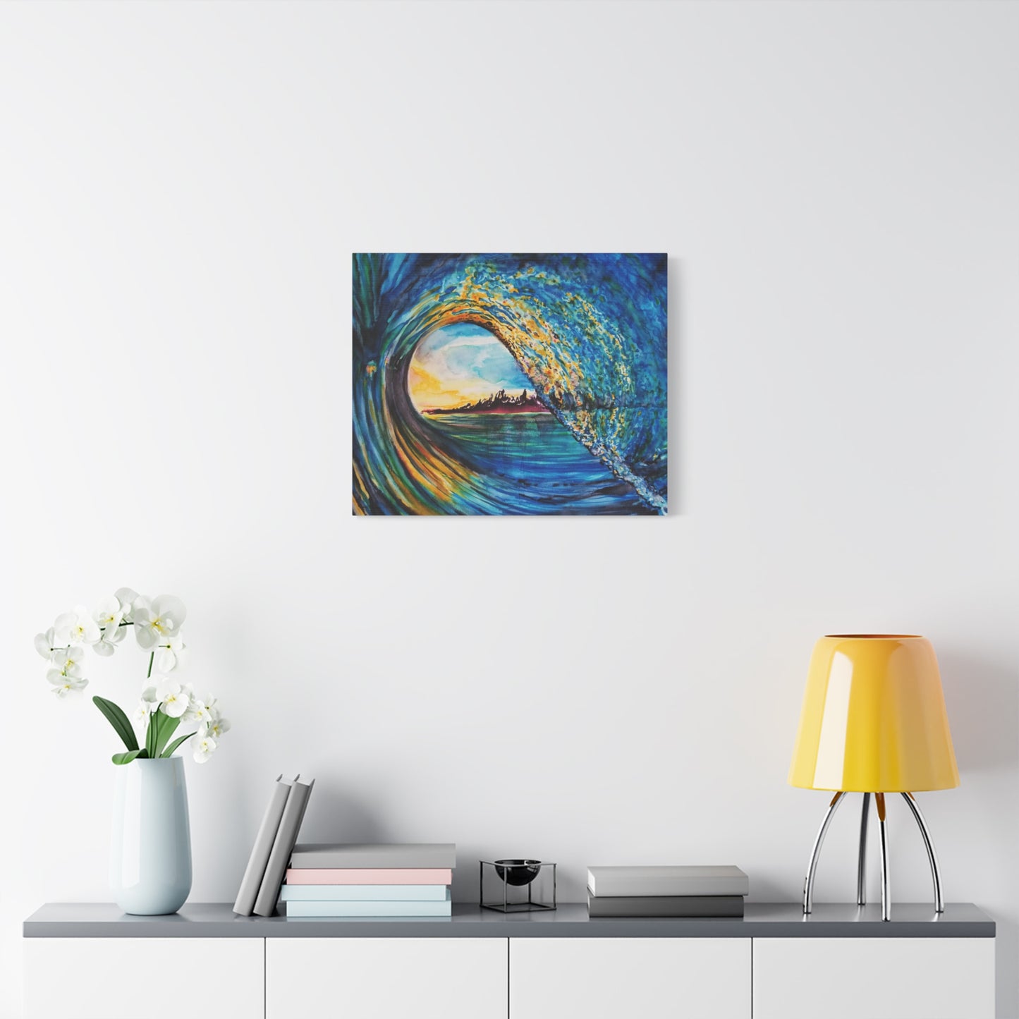 Ocean Wave Canvas Art, Coastal Decor, Abstract Wave Wall Art, Sea Breeze Home Decor, Gift for Beach Lovers, Watercolor, Painting Title: Kasey's Wave