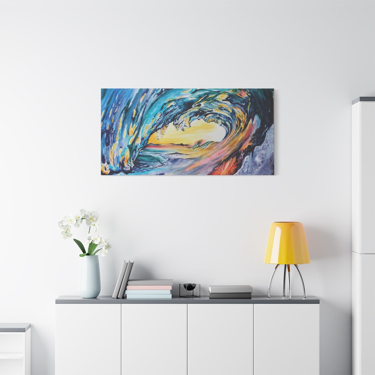 Ocean Wave Art Canvas Print, Home Decor, Beach Lovers Wall Art, Coastal Artwork, Unique Gift Idea, Painting Title: Liquid Sunshine