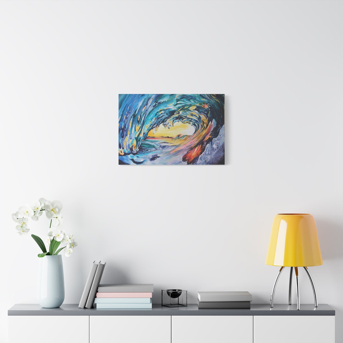 Ocean Wave Art Canvas Print, Home Decor, Beach Lovers Wall Art, Coastal Artwork, Unique Gift Idea, Painting Title: Liquid Sunshine