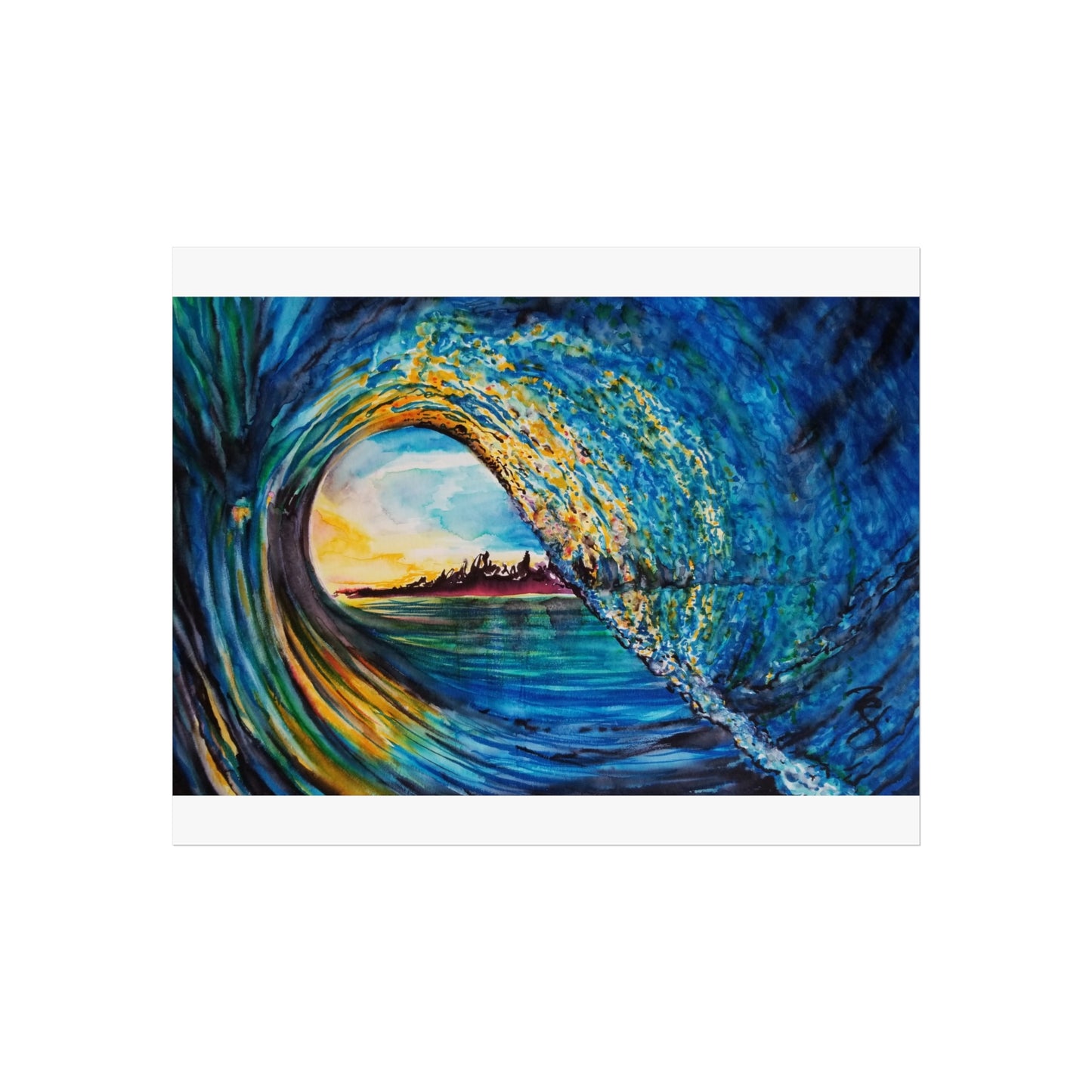 Ocean Wave Fine Art Poster, Coastal Wall Décor, Surfing Art Print, Living Room Artwork, Beach House Decor, Nautical Home Style, Painting Title: Kasey's Wave