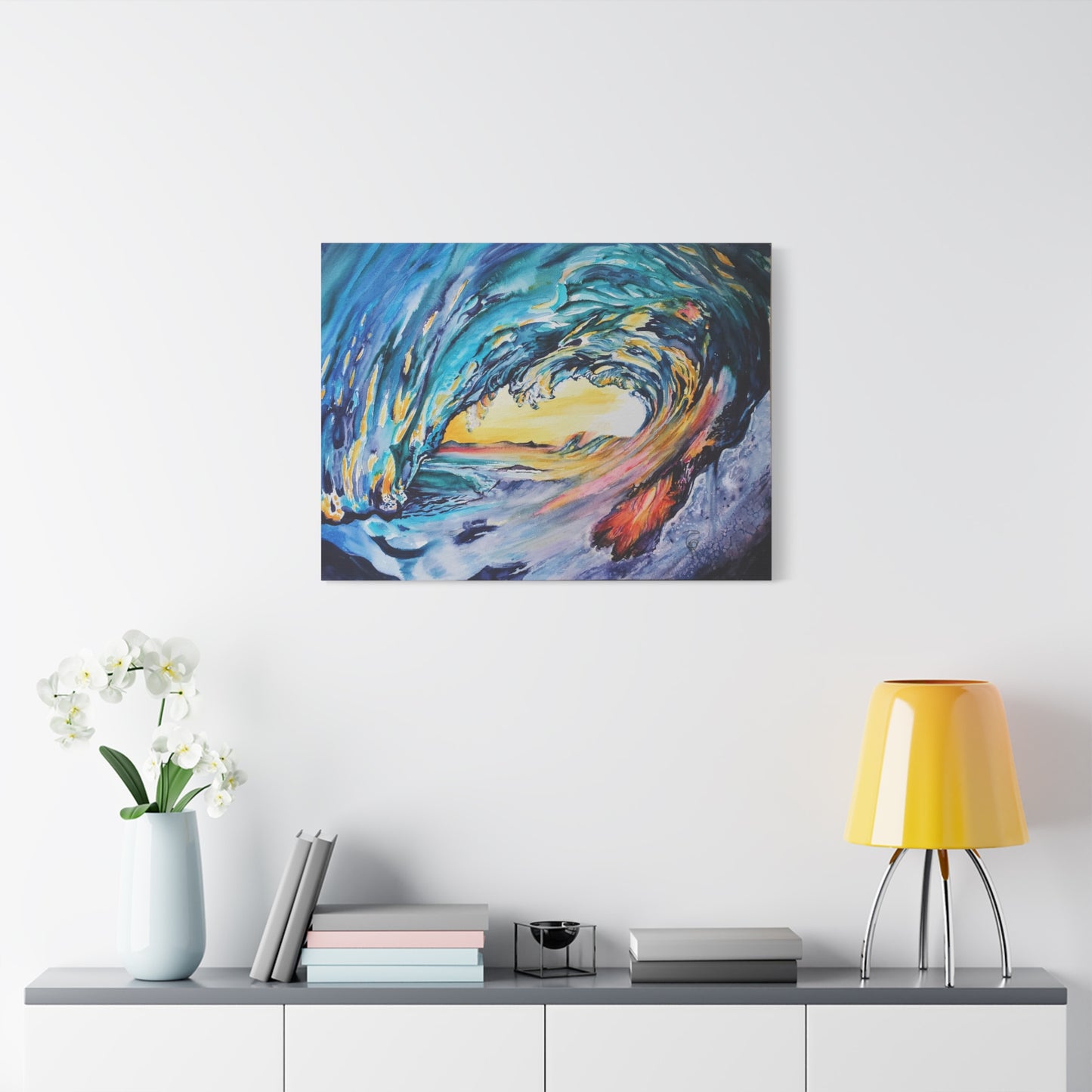 Ocean Wave Art Canvas Print, Home Decor, Beach Lovers Wall Art, Coastal Artwork, Unique Gift Idea, Painting Title: Liquid Sunshine