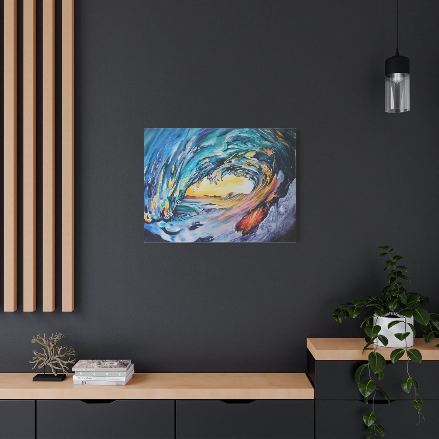 Ocean Wave Art Canvas Print, Home Decor, Beach Lovers Wall Art, Coastal Artwork, Unique Gift Idea, Painting Title: Liquid Sunshine