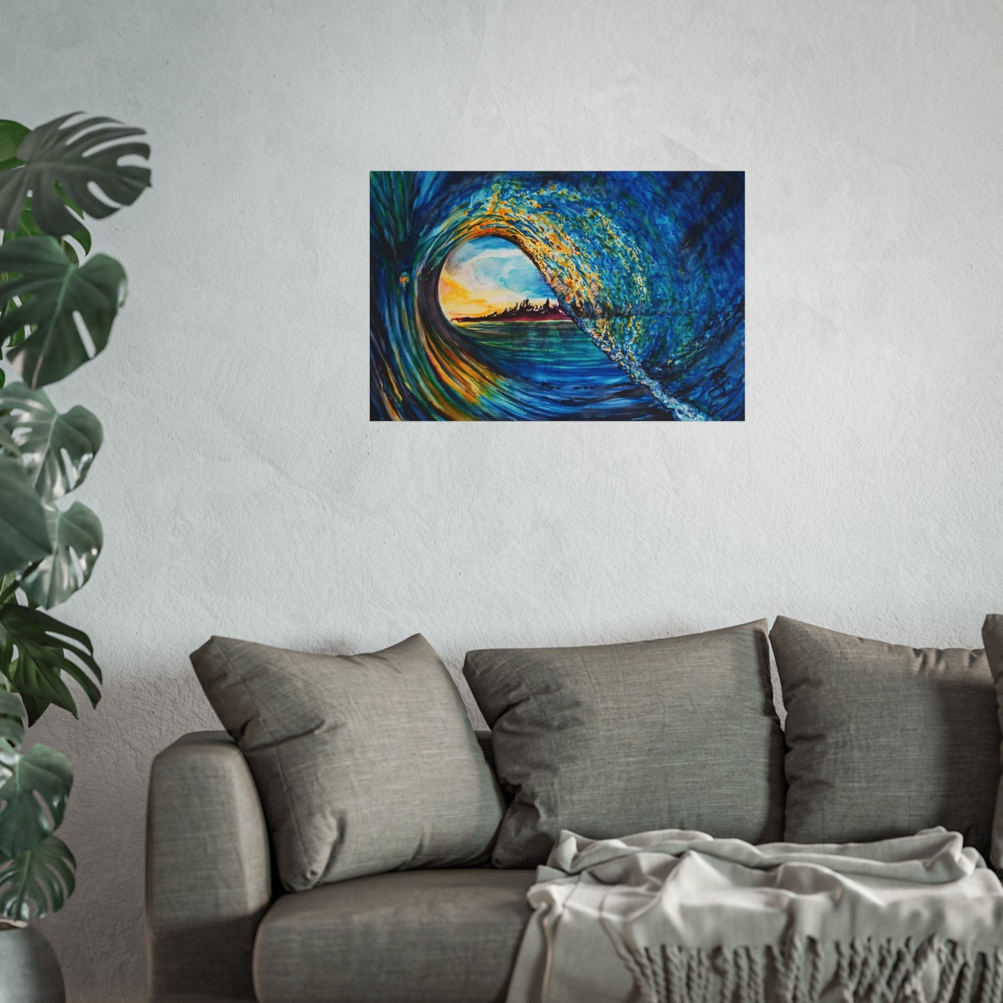 Ocean Wave Fine Art Poster, Coastal Wall Décor, Surfing Art Print, Living Room Artwork, Beach House Decor, Nautical Home Style, Painting Title: Kasey's Wave