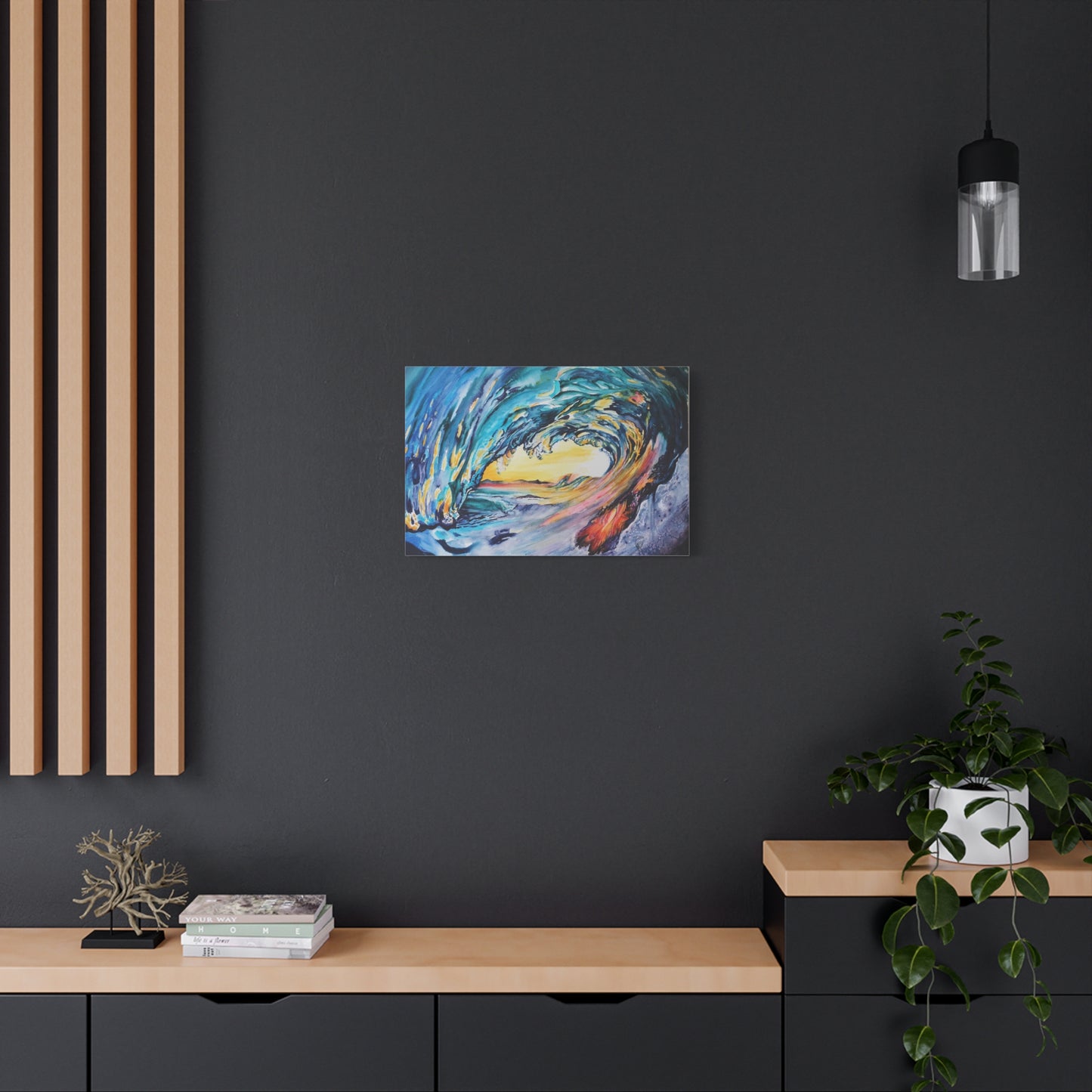 Ocean Wave Art Canvas Print, Home Decor, Beach Lovers Wall Art, Coastal Artwork, Unique Gift Idea, Painting Title: Liquid Sunshine