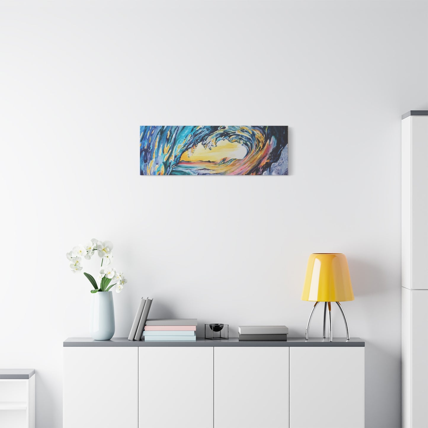 Ocean Wave Art Canvas Print, Home Decor, Beach Lovers Wall Art, Coastal Artwork, Unique Gift Idea, Painting Title: Liquid Sunshine