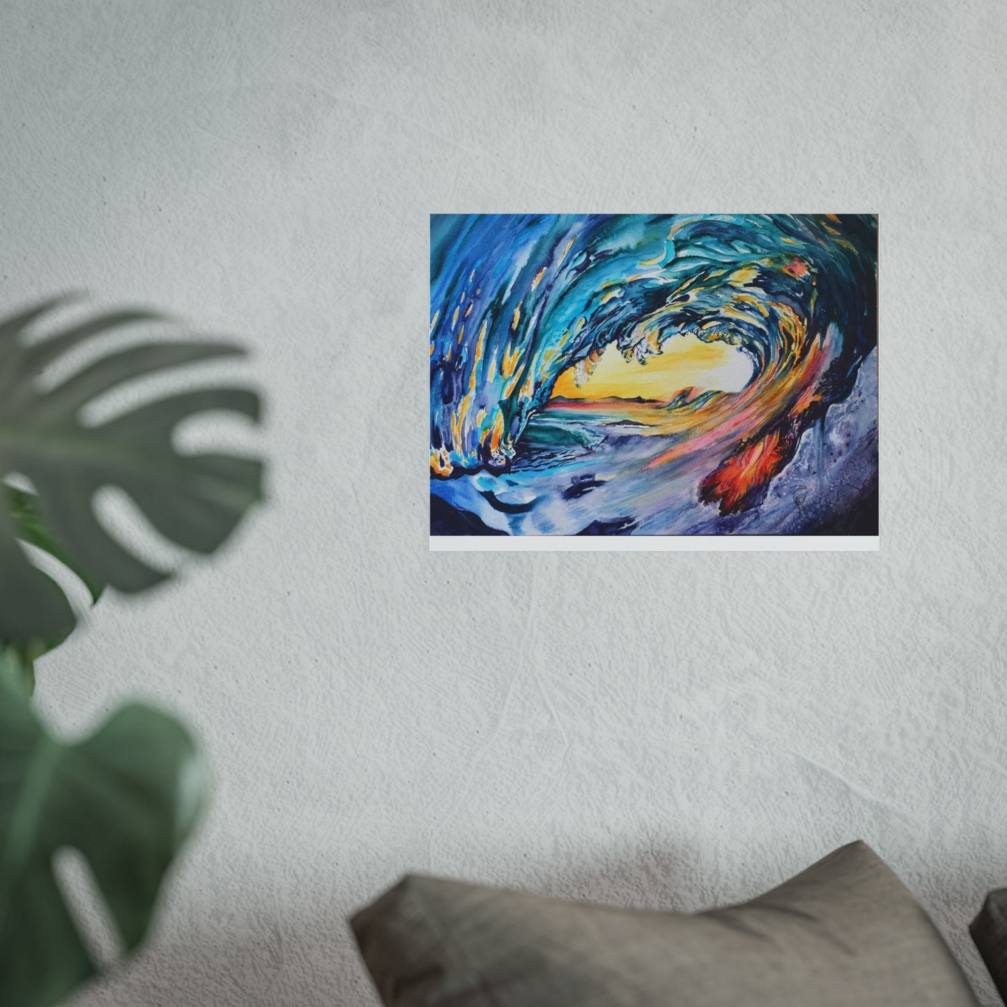 Ocean Wave Art Print, Fine Art Poster, Coastal Wall Decor, Beach House Artwork, Gift for Ocean Lovers, Painting Title: Liquid Sunshine