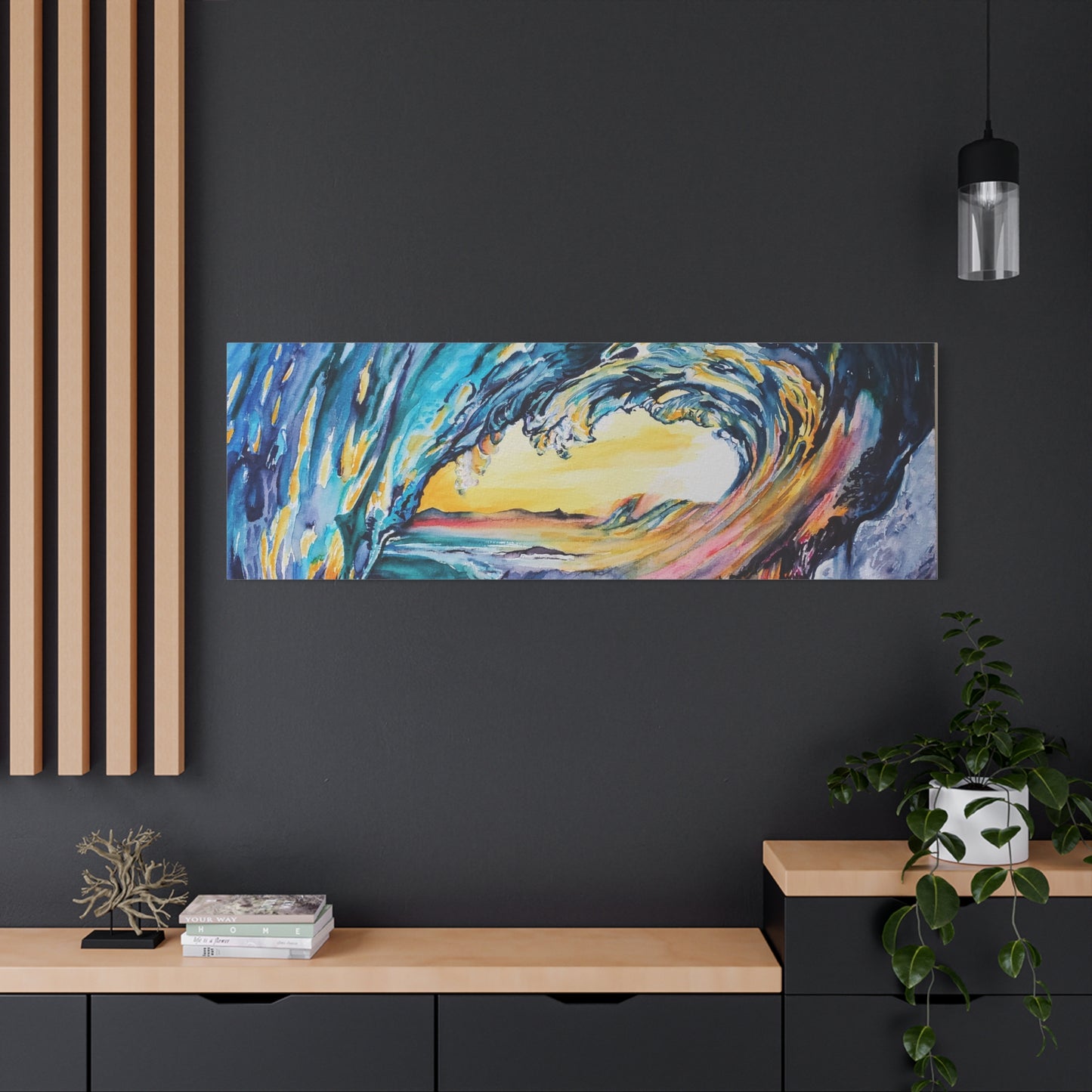Ocean Wave Art Canvas Print, Home Decor, Beach Lovers Wall Art, Coastal Artwork, Unique Gift Idea, Painting Title: Liquid Sunshine