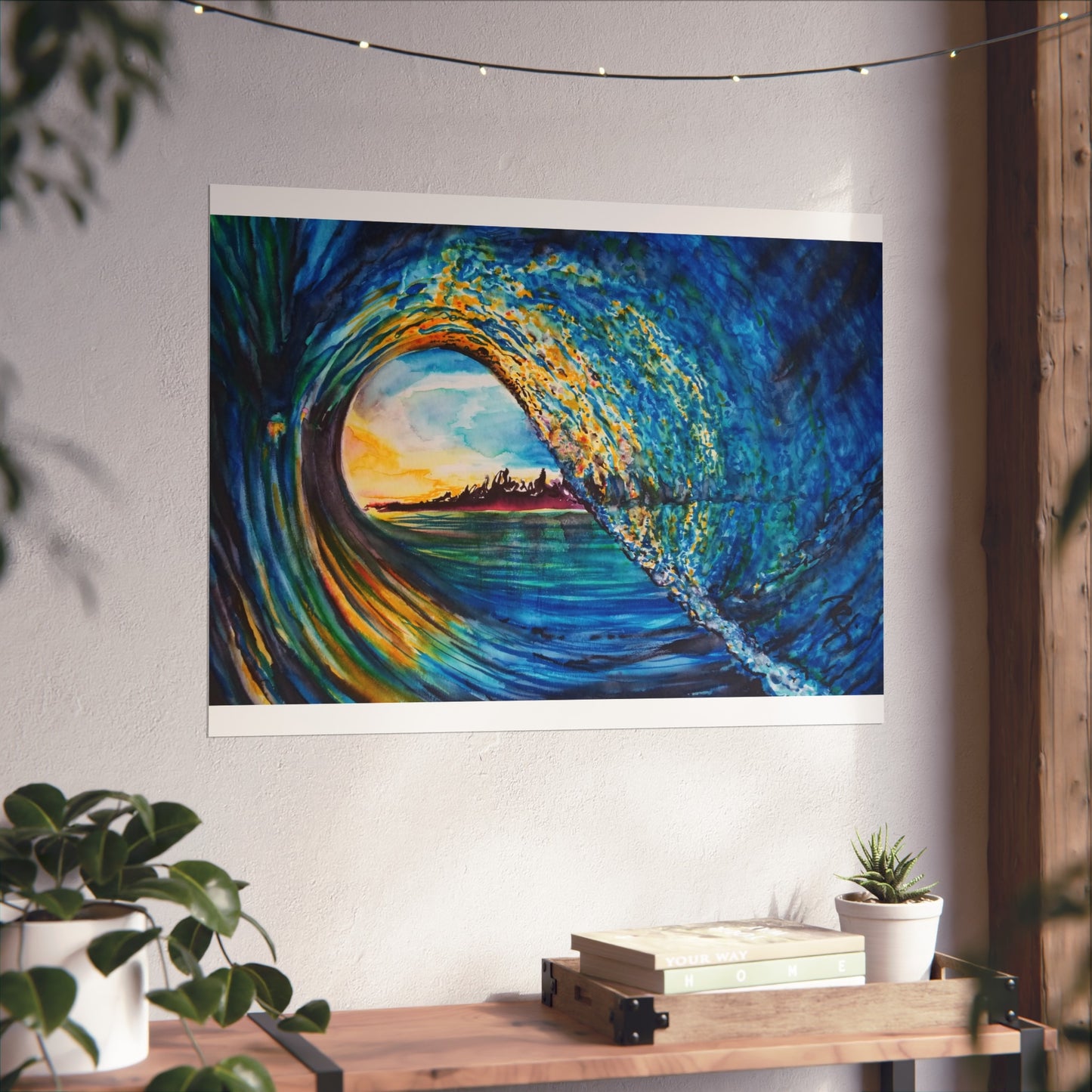 Ocean Wave Fine Art Poster, Coastal Wall Décor, Surfing Art Print, Living Room Artwork, Beach House Decor, Nautical Home Style, Painting Title: Kasey's Wave