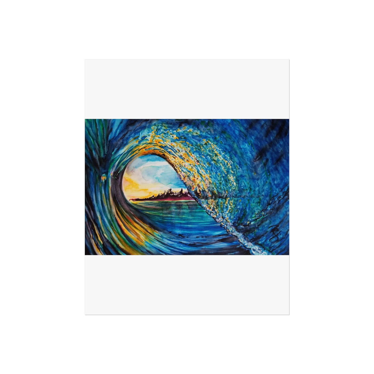 Ocean Wave Fine Art Poster, Coastal Wall Décor, Surfing Art Print, Living Room Artwork, Beach House Decor, Nautical Home Style, Painting Title: Kasey's Wave