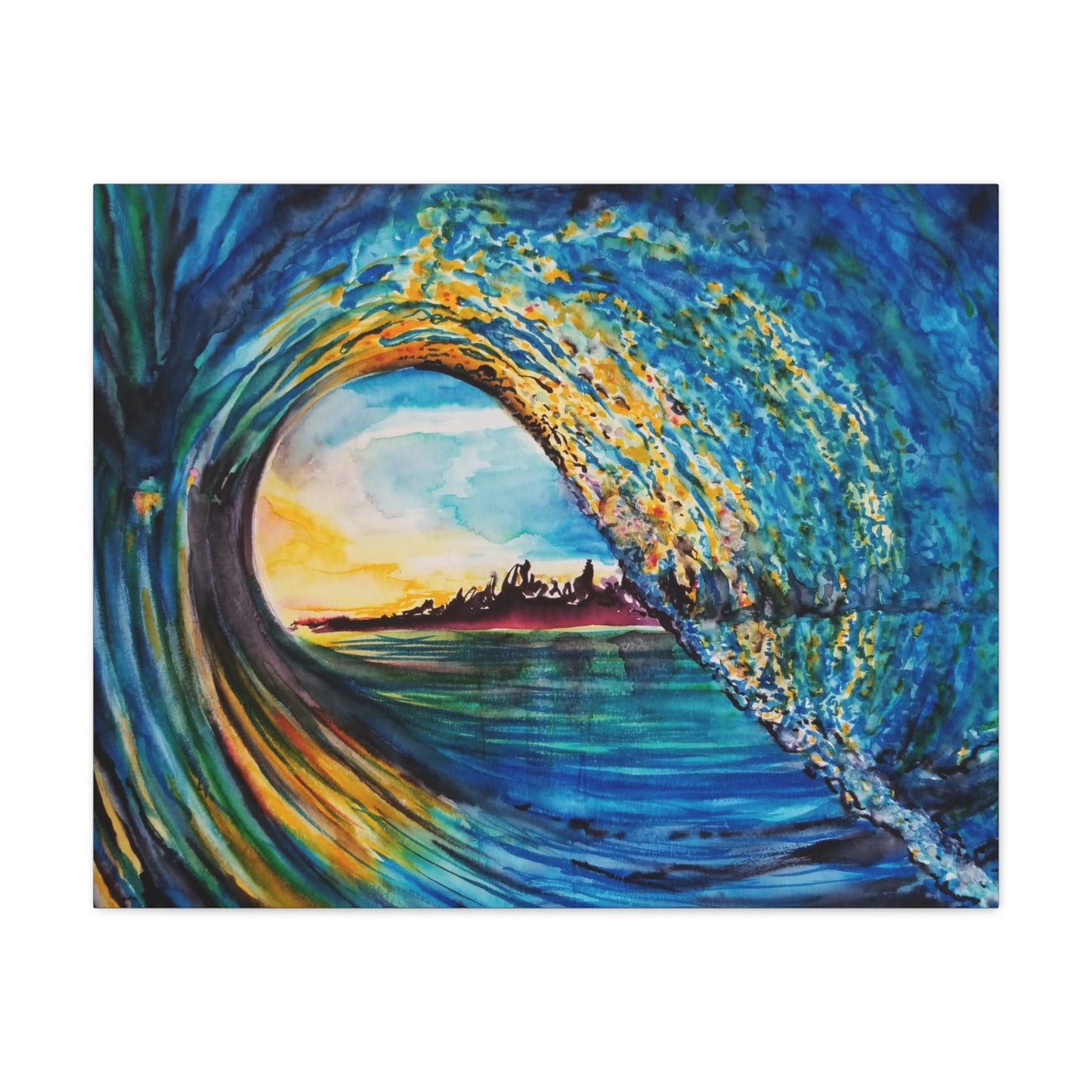 Ocean Wave Canvas Art, Coastal Decor, Abstract Wave Wall Art, Sea Breeze Home Decor, Gift for Beach Lovers, Watercolor, Painting Title: Kasey's Wave