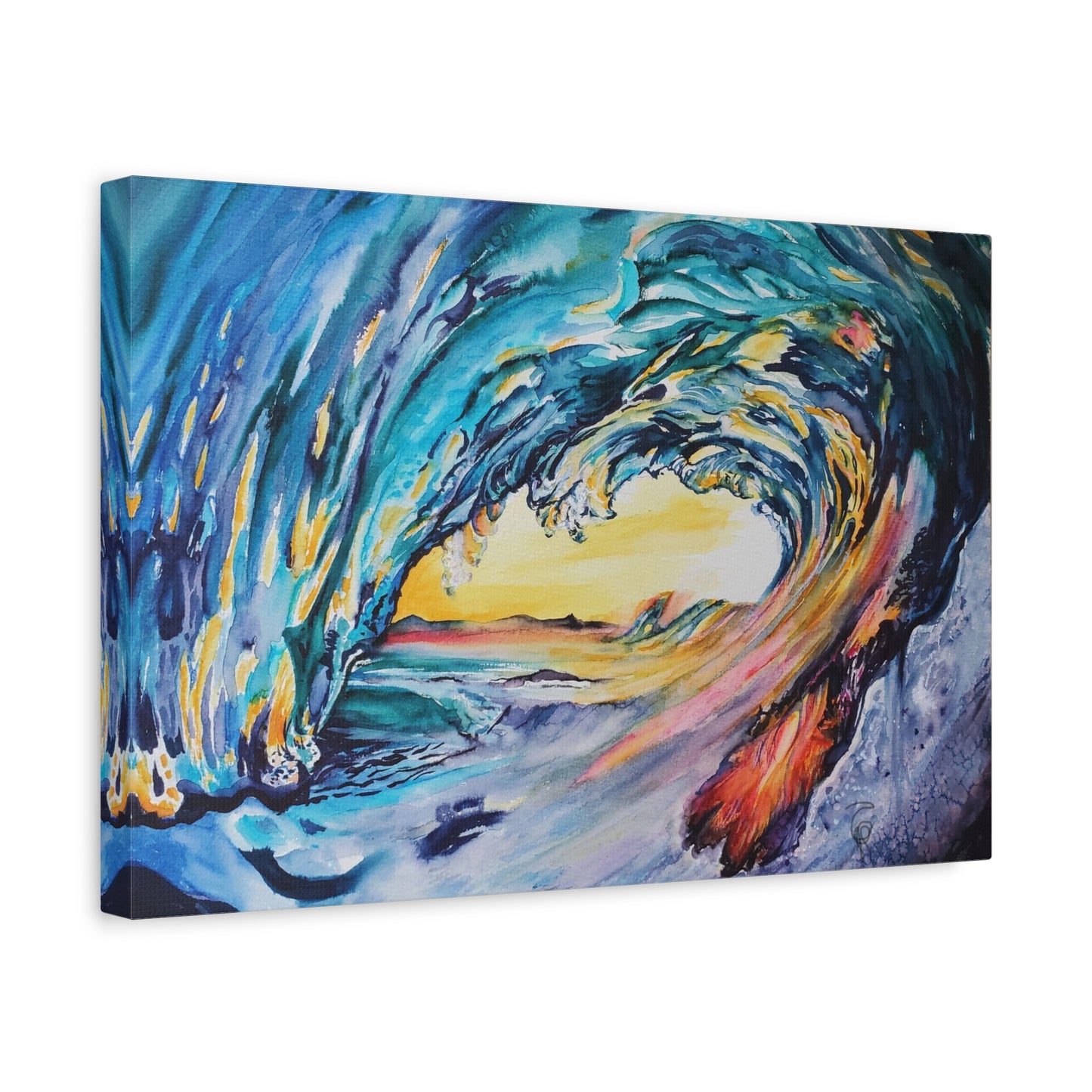 Ocean Wave Art Canvas Print, Home Decor, Beach Lovers Wall Art, Coastal Artwork, Unique Gift Idea, Painting Title: Liquid Sunshine