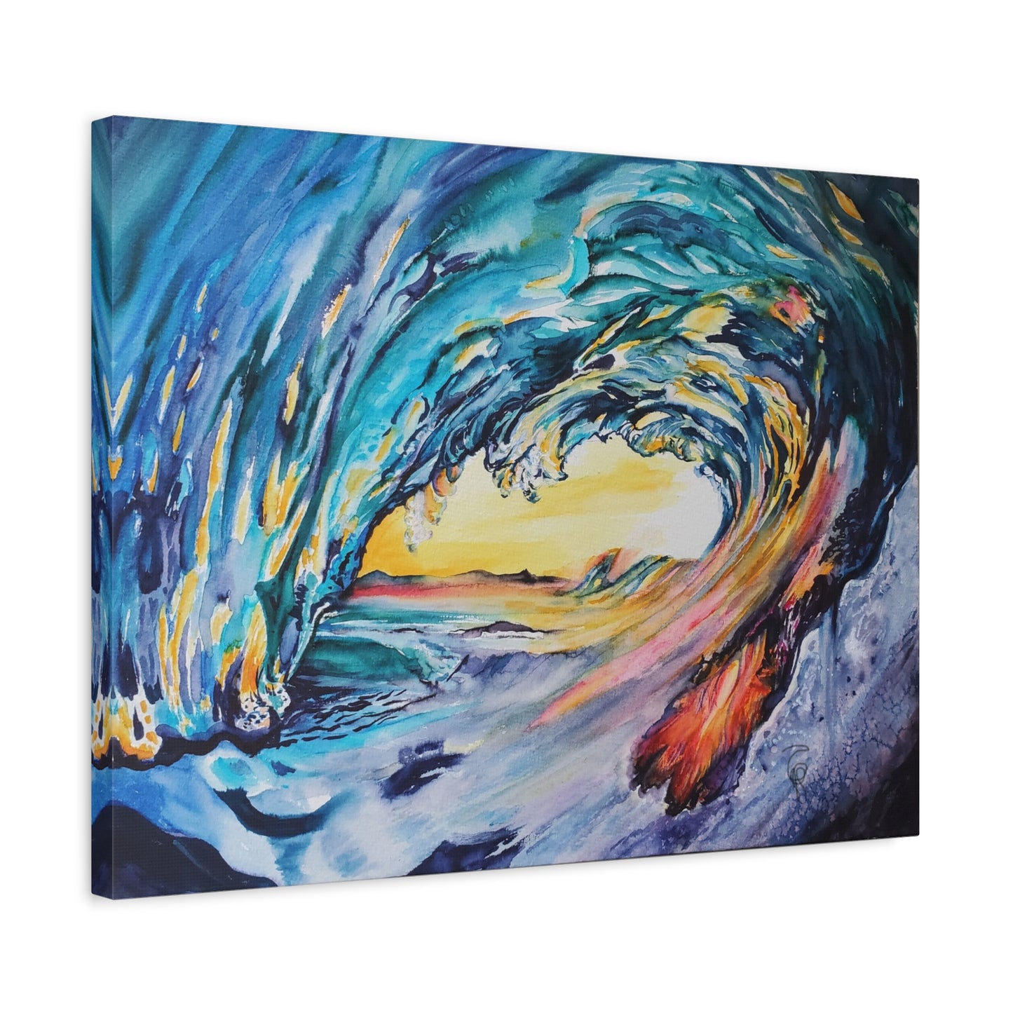 Ocean Wave Art Canvas Print, Home Decor, Beach Lovers Wall Art, Coastal Artwork, Unique Gift Idea, Painting Title: Liquid Sunshine