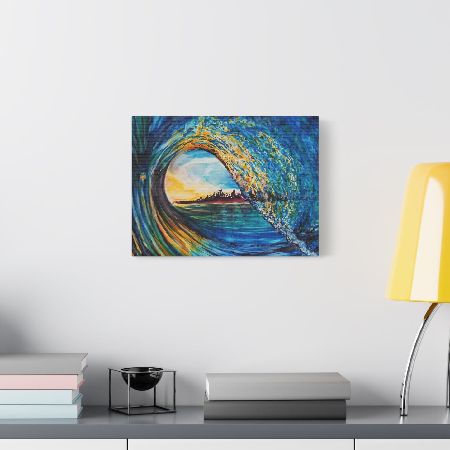 Ocean Wave Canvas Art, Coastal Decor, Abstract Wave Wall Art, Sea Breeze Home Decor, Gift for Beach Lovers, Watercolor, Painting Title: Kasey's Wave