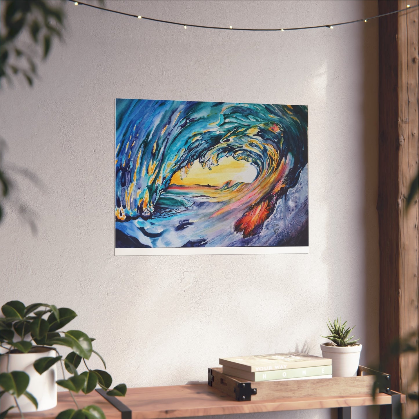 Ocean Wave Art Print, Fine Art Poster, Coastal Wall Decor, Beach House Artwork, Gift for Ocean Lovers, Painting Title: Liquid Sunshine