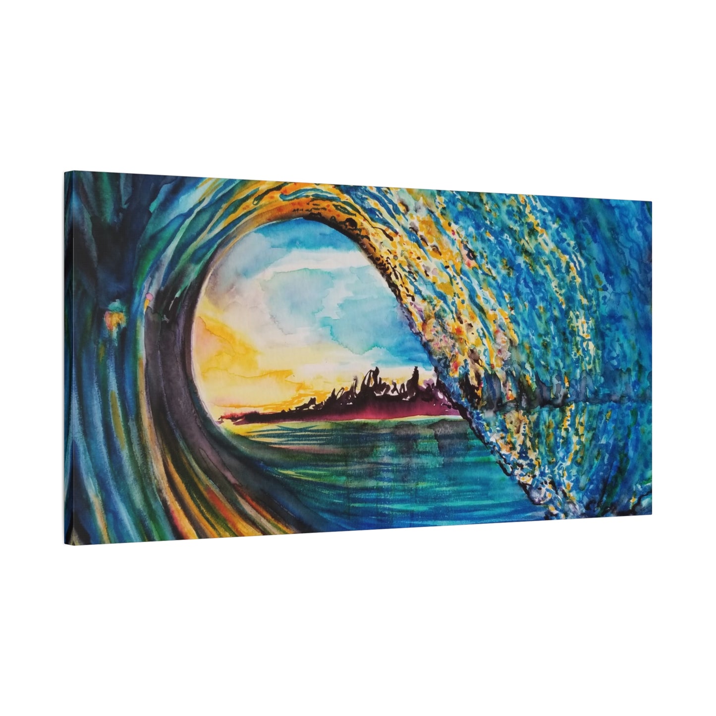 Ocean Wave Canvas Art, Coastal Decor, Abstract Wave Wall Art, Sea Breeze Home Decor, Gift for Beach Lovers, Watercolor, Painting Title: Kasey's Wave
