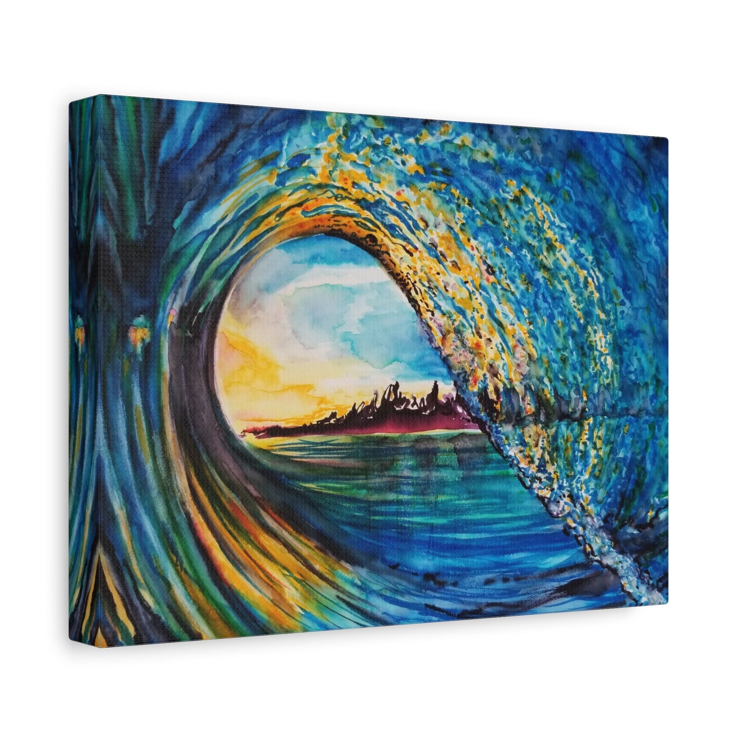 Ocean Wave Canvas Art, Coastal Decor, Abstract Wave Wall Art, Sea Breeze Home Decor, Gift for Beach Lovers, Watercolor, Painting Title: Kasey's Wave