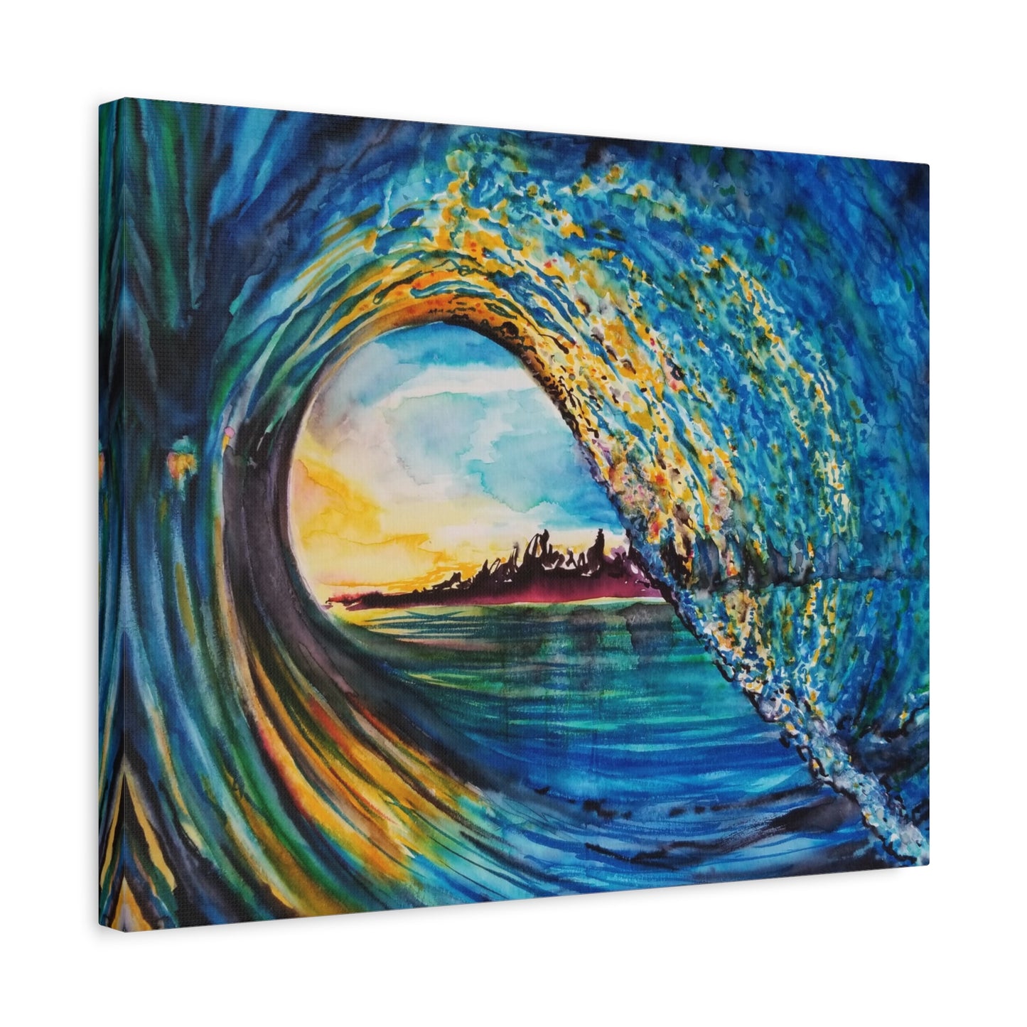 Ocean Wave Canvas Art, Coastal Decor, Abstract Wave Wall Art, Sea Breeze Home Decor, Gift for Beach Lovers, Watercolor, Painting Title: Kasey's Wave