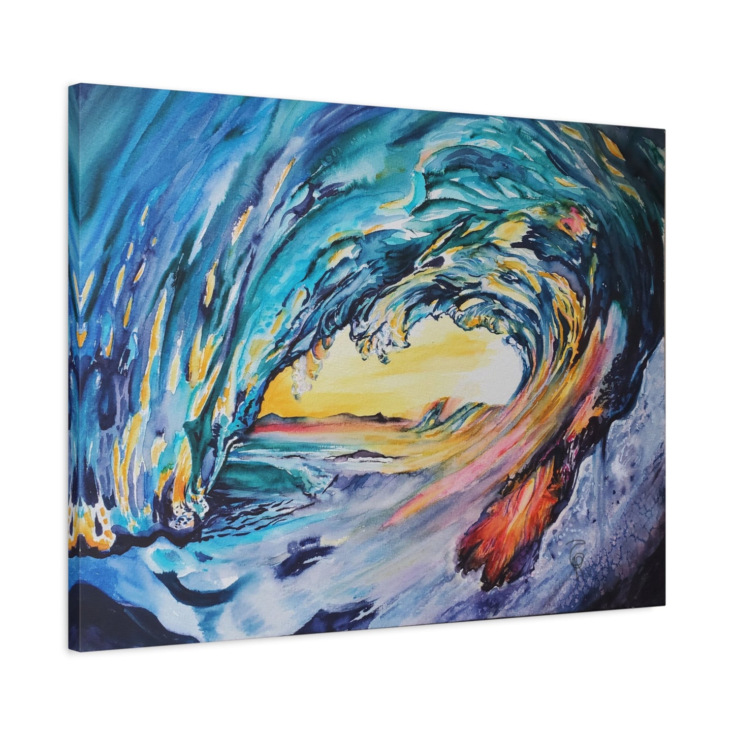 Ocean Wave Art Canvas Print, Home Decor, Beach Lovers Wall Art, Coastal Artwork, Unique Gift Idea, Painting Title: Liquid Sunshine
