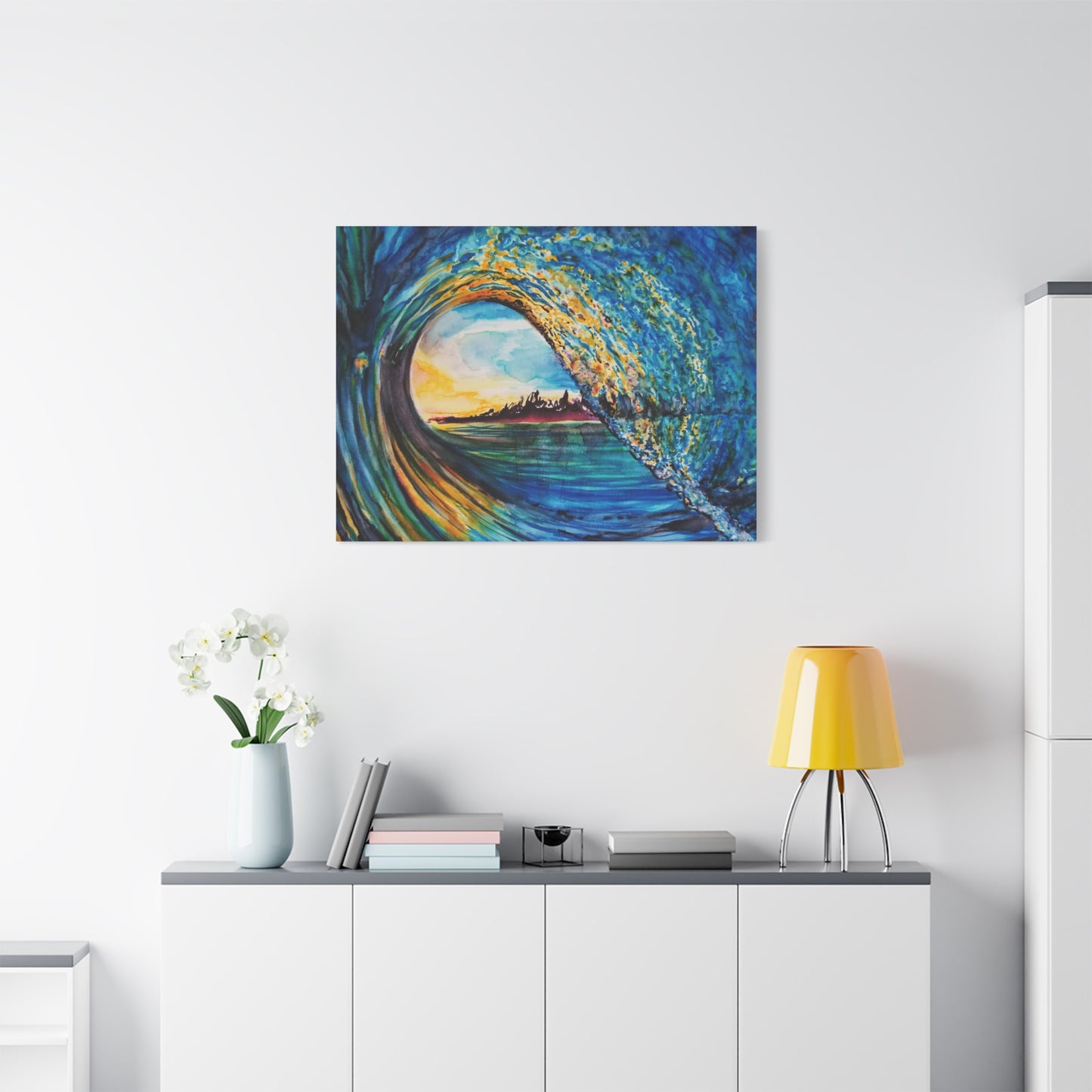 Ocean Wave Canvas Art, Coastal Decor, Abstract Wave Wall Art, Sea Breeze Home Decor, Gift for Beach Lovers, Watercolor, Painting Title: Kasey's Wave
