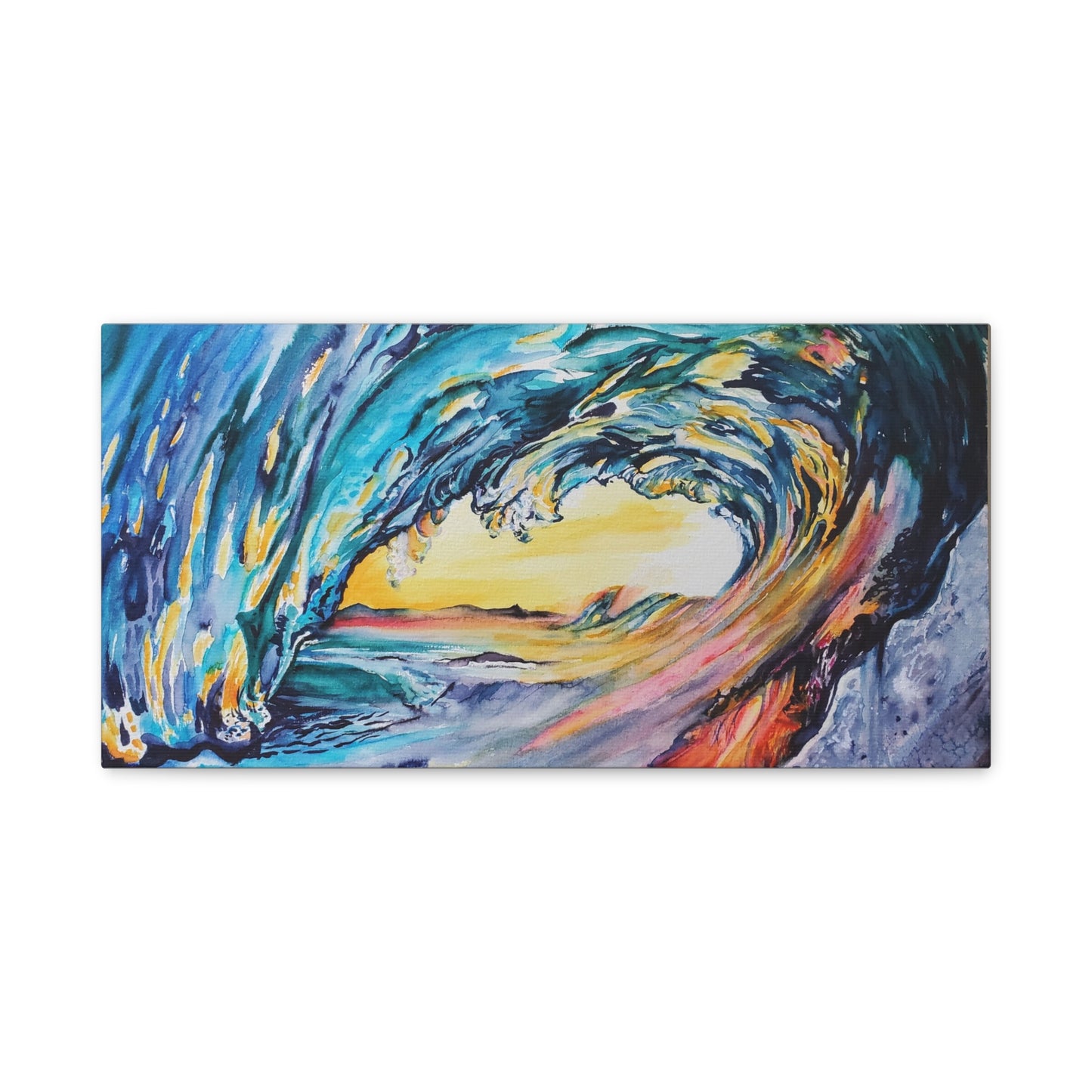 Ocean Wave Art Canvas Print, Home Decor, Beach Lovers Wall Art, Coastal Artwork, Unique Gift Idea, Painting Title: Liquid Sunshine