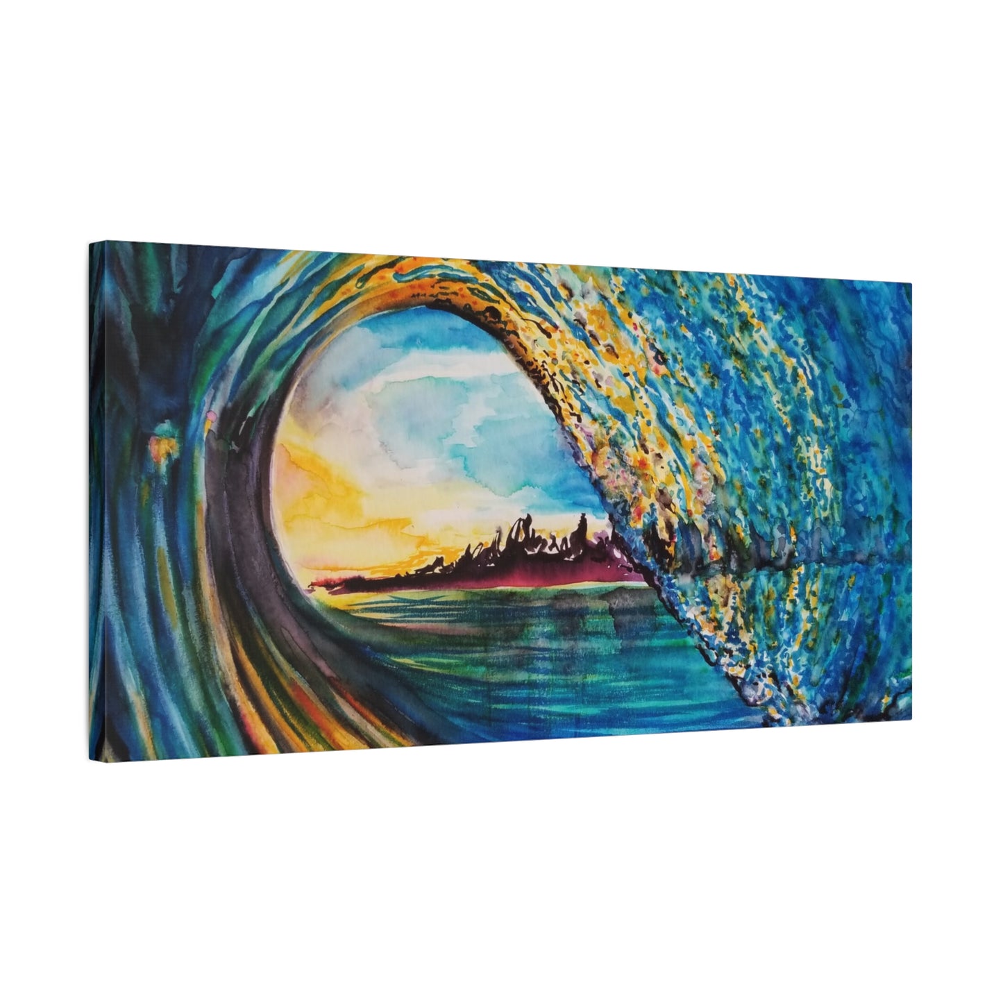 Ocean Wave Canvas Art, Coastal Decor, Abstract Wave Wall Art, Sea Breeze Home Decor, Gift for Beach Lovers, Watercolor, Painting Title: Kasey's Wave