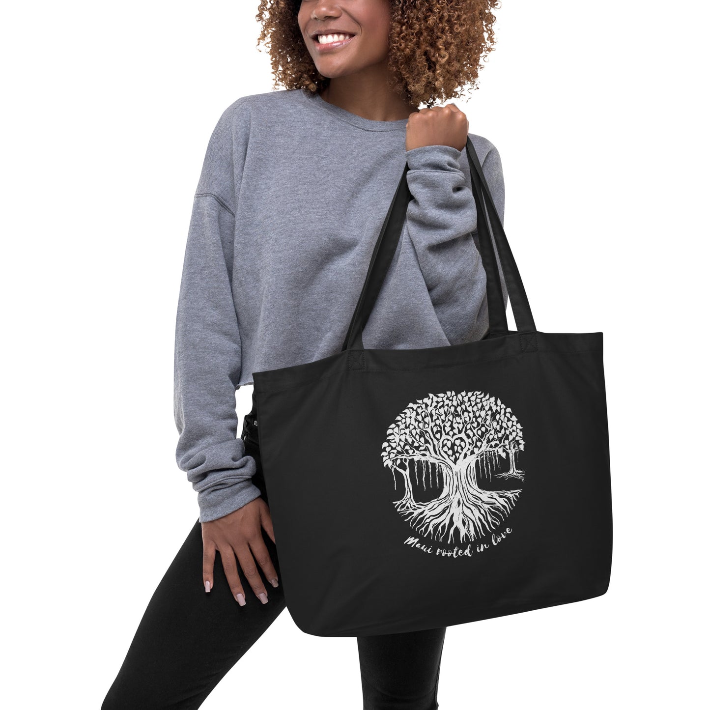 Large organic tote bag Maui Banyan Tree