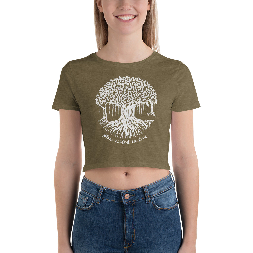 Women’s Crop Tee with Maui Banyan Tree