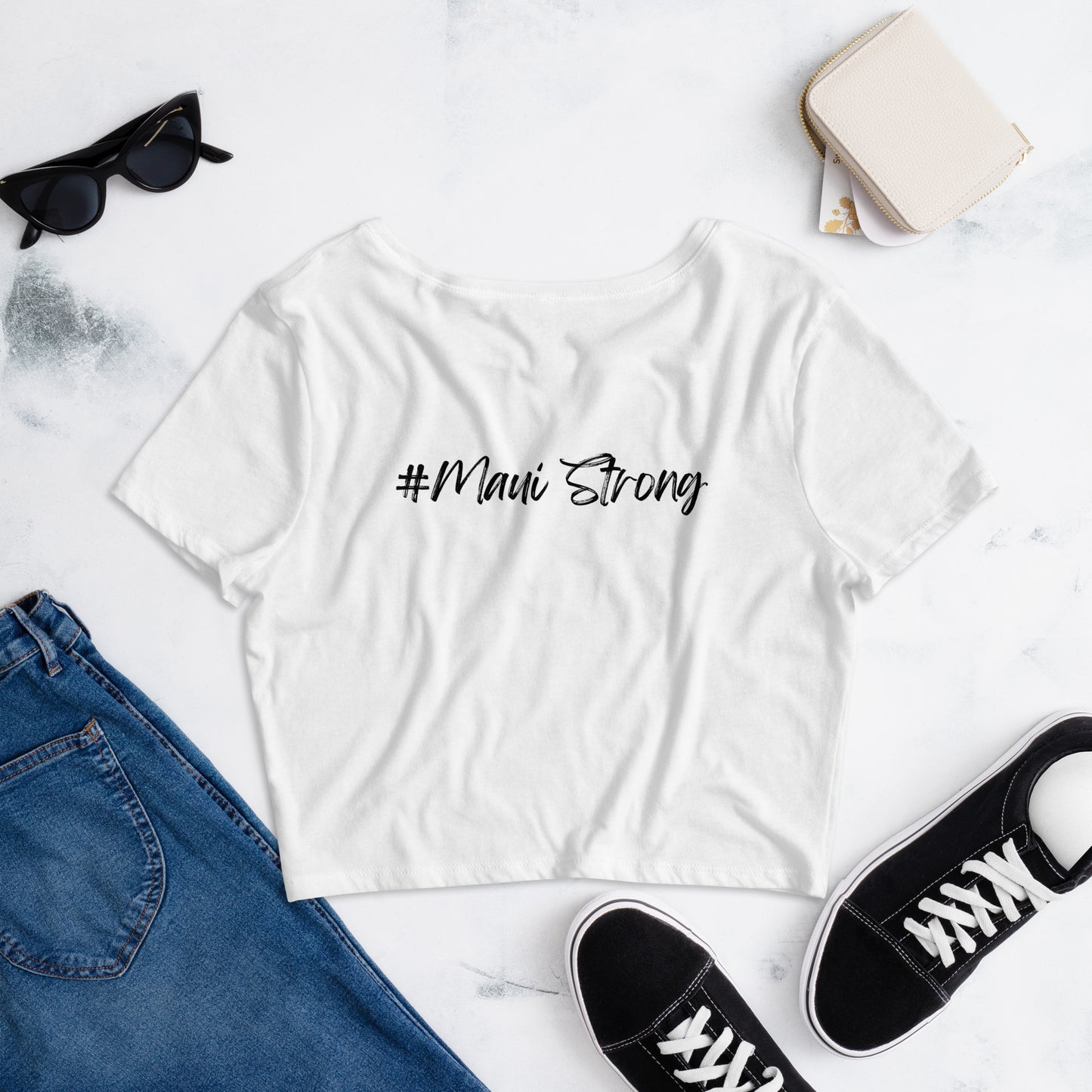 Women’s Crop Tee with Maui Banyan Tree