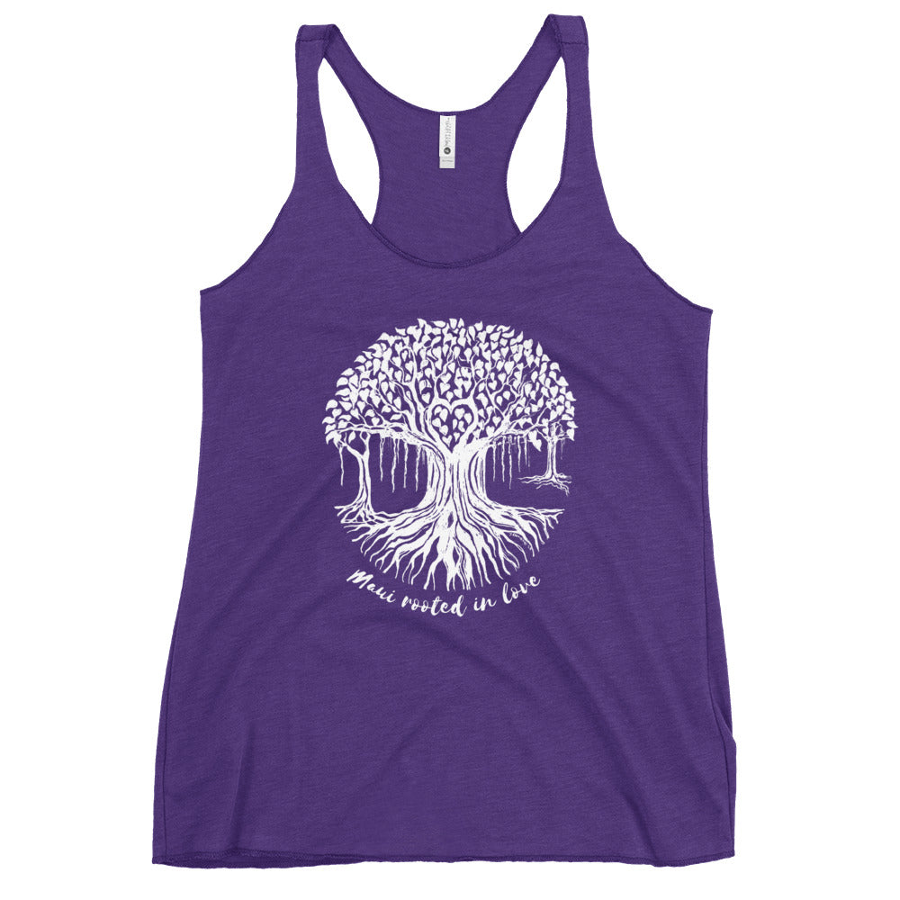 Women's Racerback Tank with Maui Banyan Tree