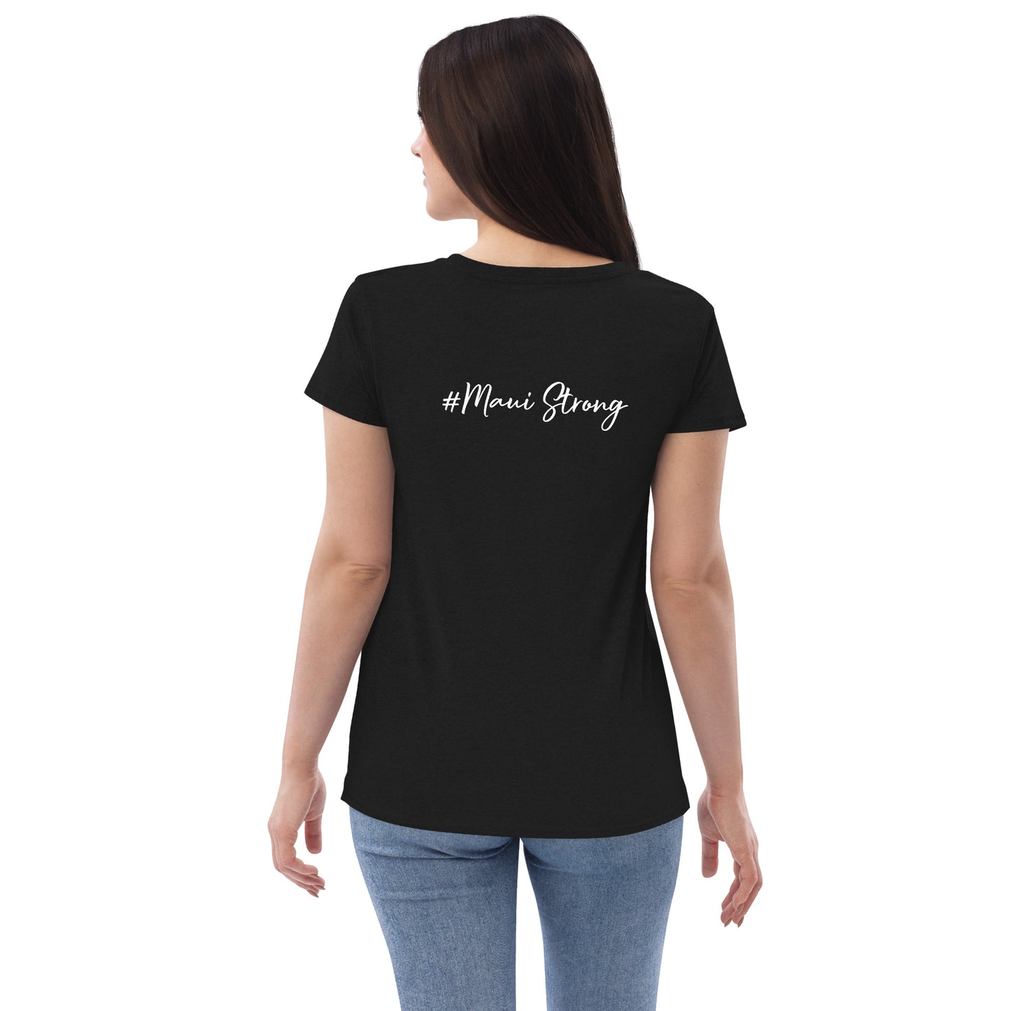 Women’s recycled v-neck t-shirt with Maui Banyan Tree