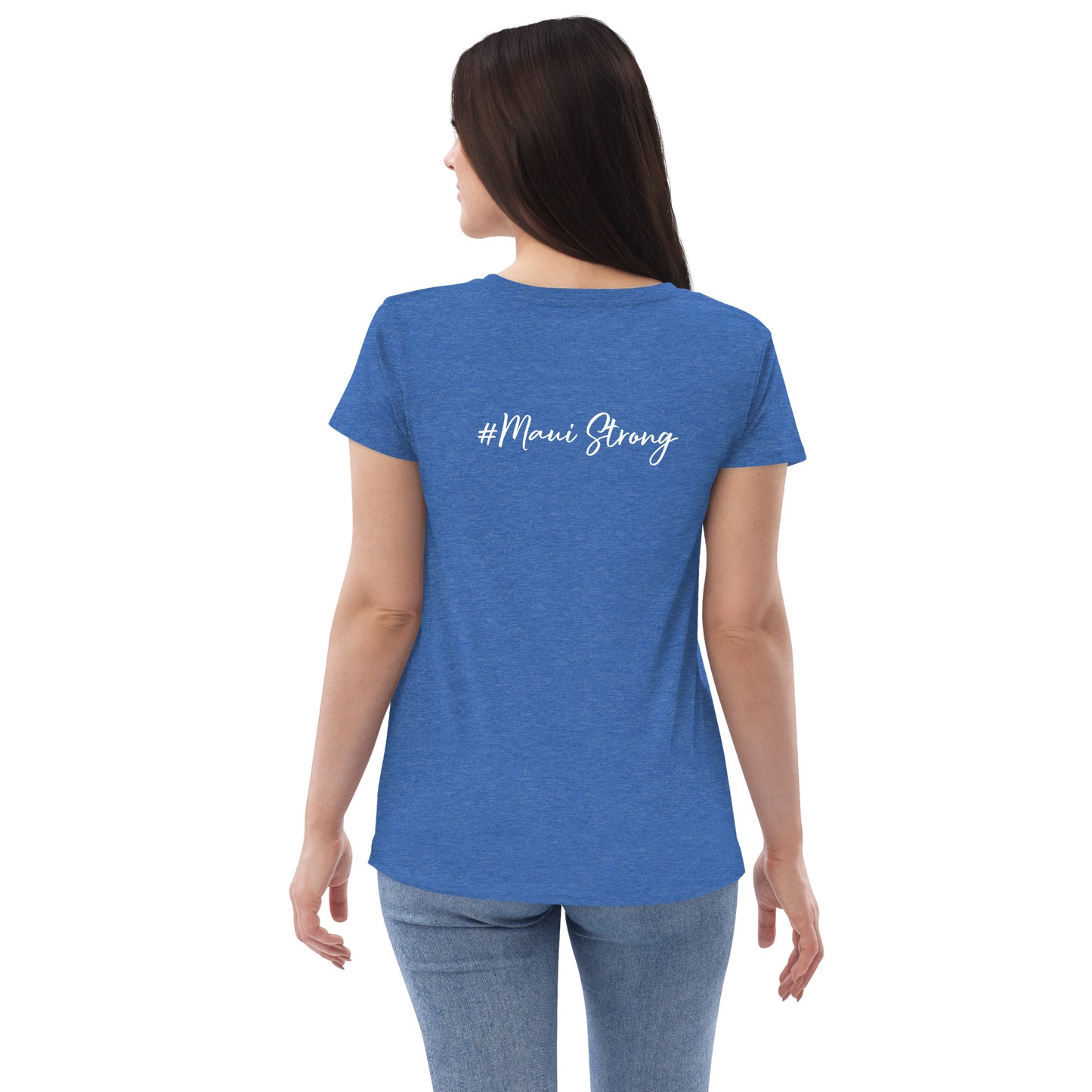 Women’s recycled v-neck t-shirt with Maui Banyan Tree