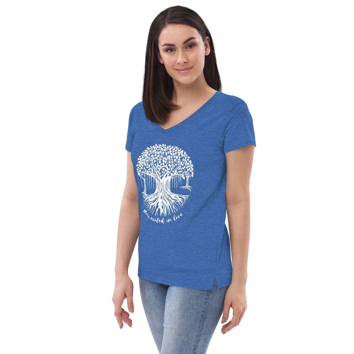 Women’s recycled v-neck t-shirt with Maui Banyan Tree