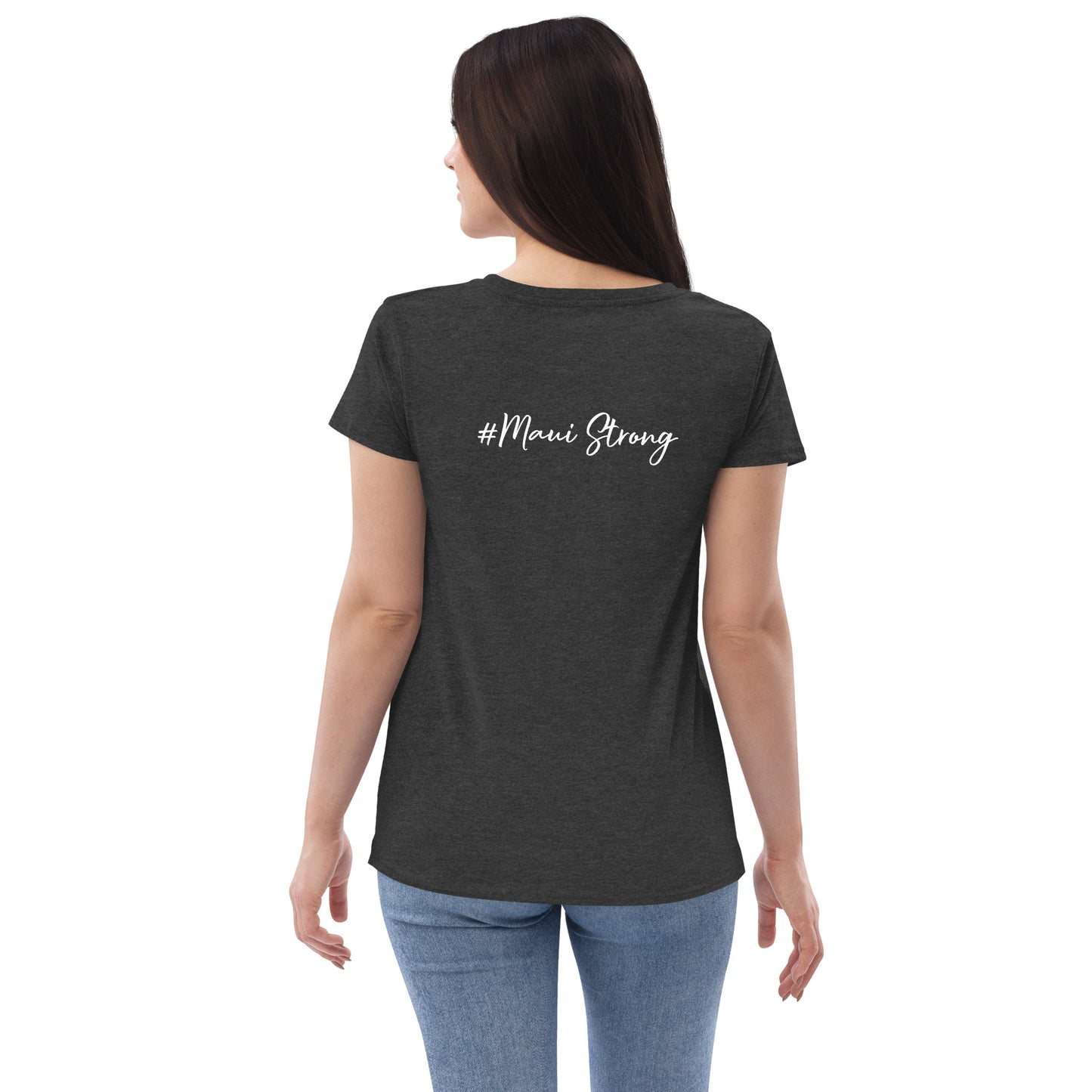 Women’s recycled v-neck t-shirt with Maui Banyan Tree