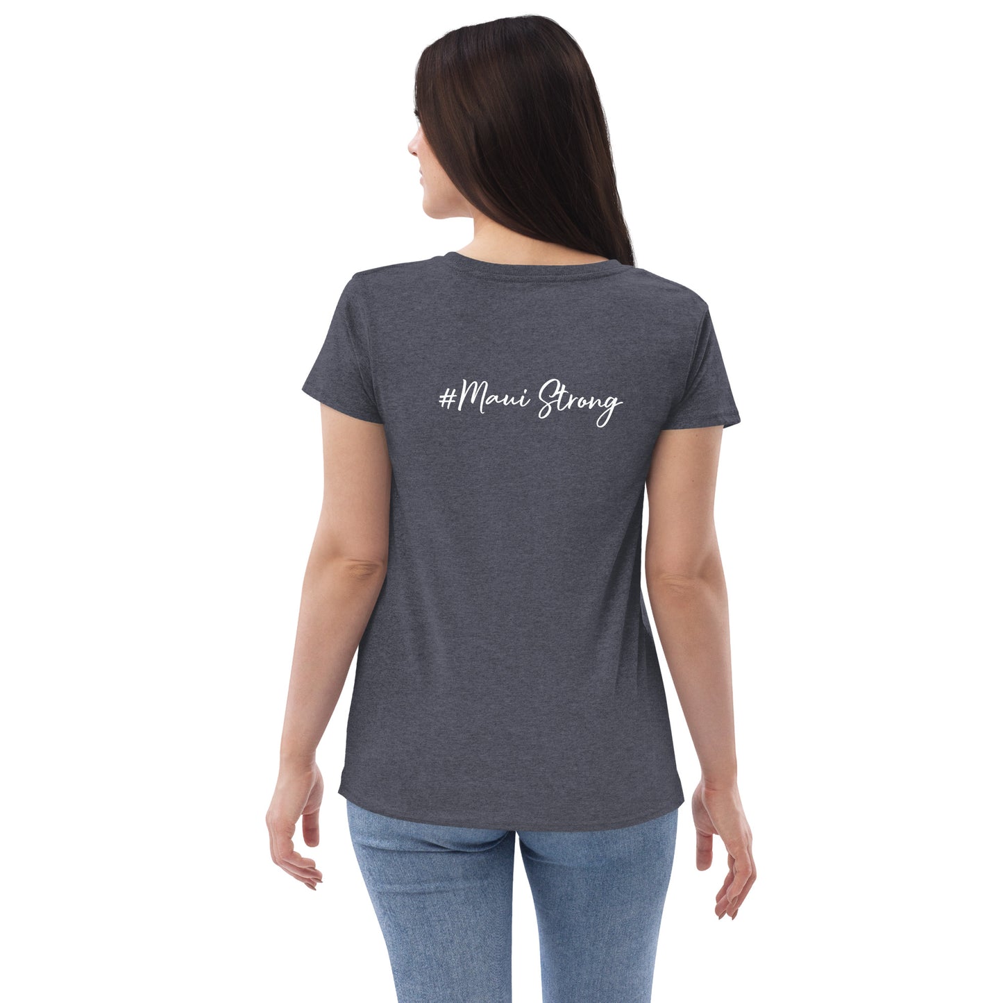 Women’s recycled v-neck t-shirt with Maui Banyan Tree