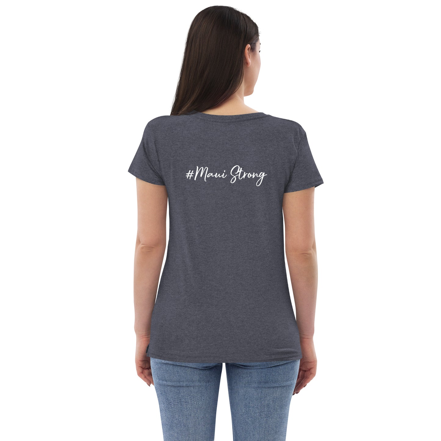 Women’s recycled v-neck t-shirt with Maui Banyan Tree