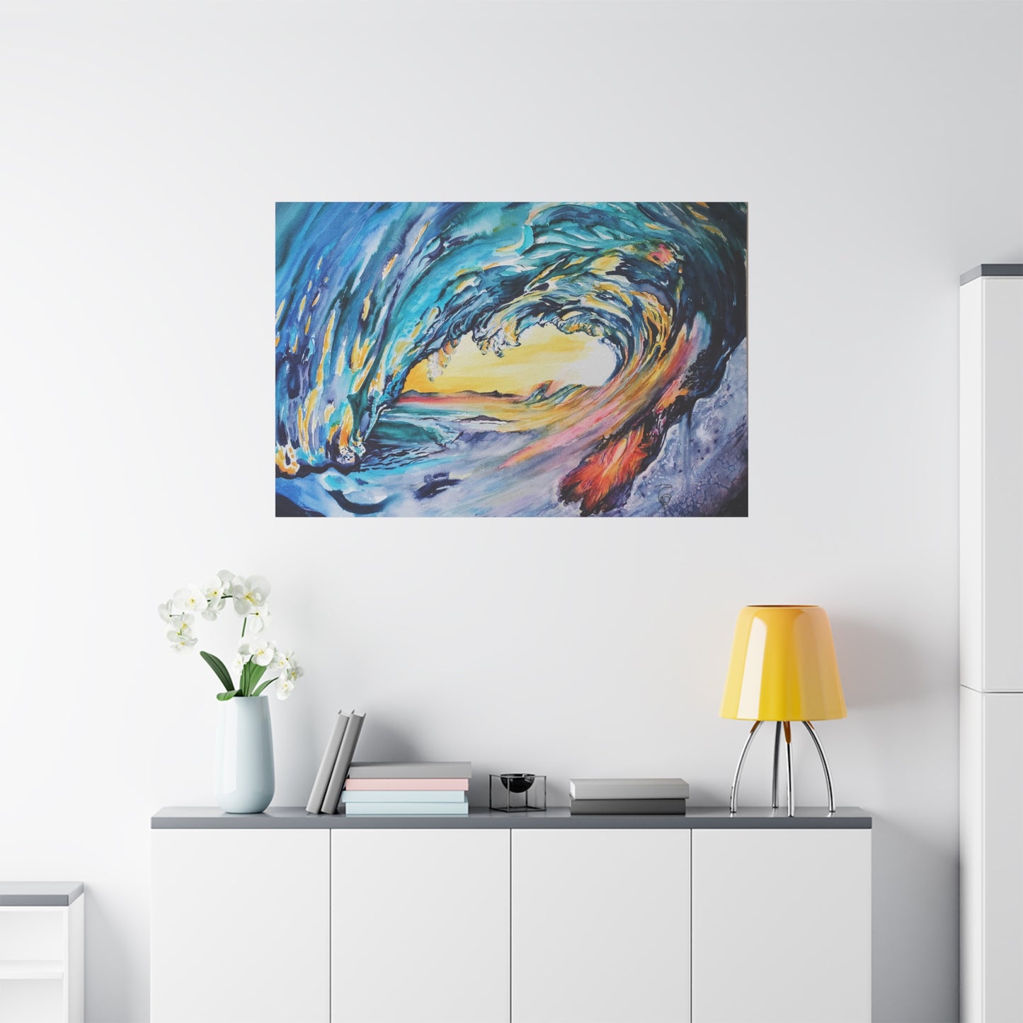 Ocean Wave Art Canvas Print, Home Decor, Beach Lovers Wall Art, Coastal Artwork, Unique Gift Idea, Painting Title: Liquid Sunshine