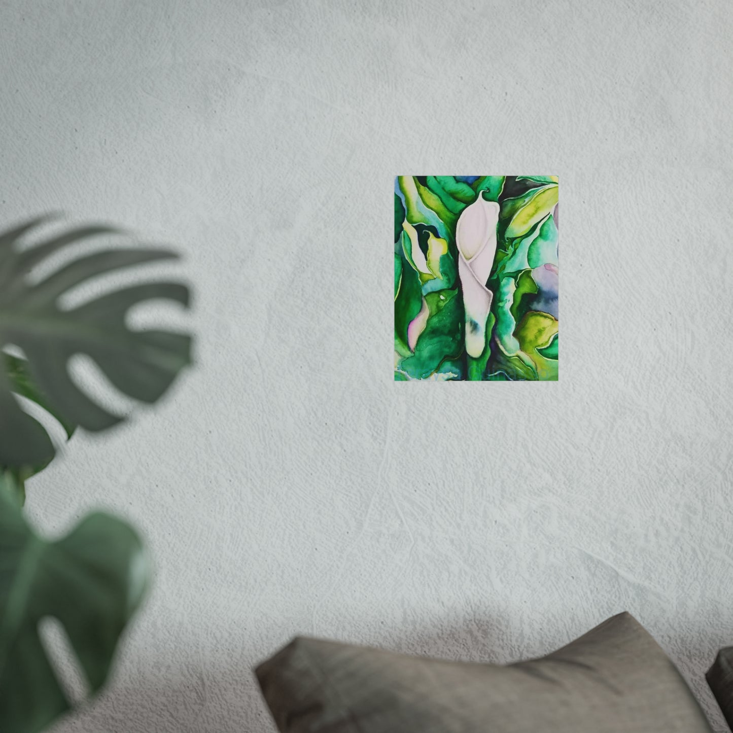 Botanical Fine Art Posters, Green Wall Art, Abstract Art Prints, Home Décor, Gift for Plant Lovers, Painting Title: Lauri's Calla Lily