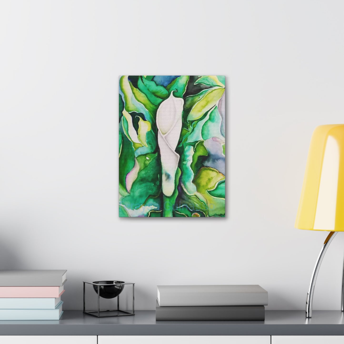 Botanical Canvas Print, Nature Wall Art, Home Decor, Gift for Plant Lovers, Greenery Artwork, Floral Decor, Painting Title: Painting Title: Lauri's Calla Lily