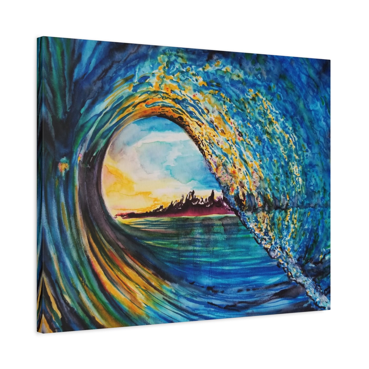 Ocean Wave Canvas Art, Coastal Decor, Abstract Wave Wall Art, Sea Breeze Home Decor, Gift for Beach Lovers, Watercolor, Painting Title: Kasey's Wave